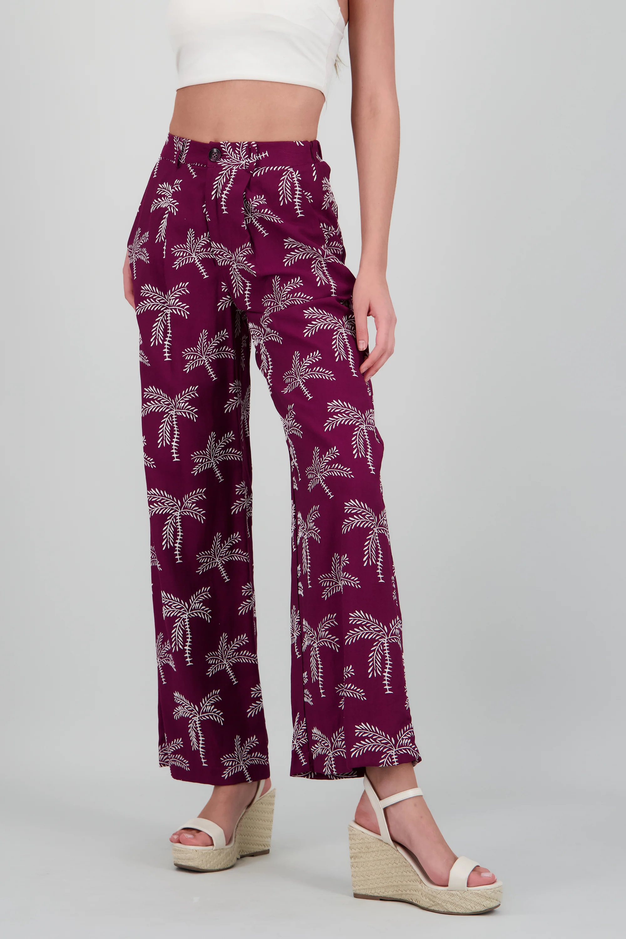 Pantalon recto estampado de palmeras - Image 2