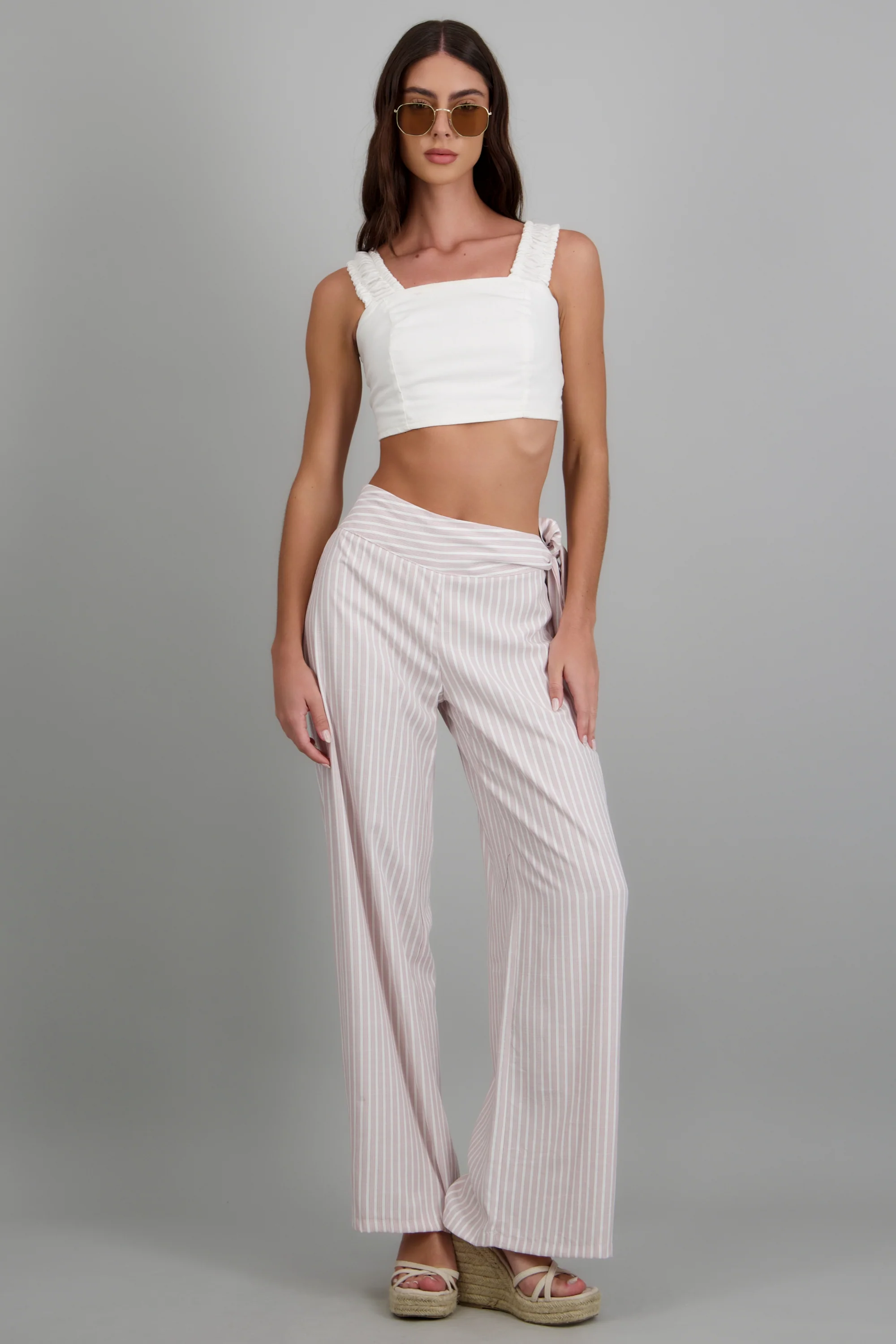 Pantalon recto pretina ancha