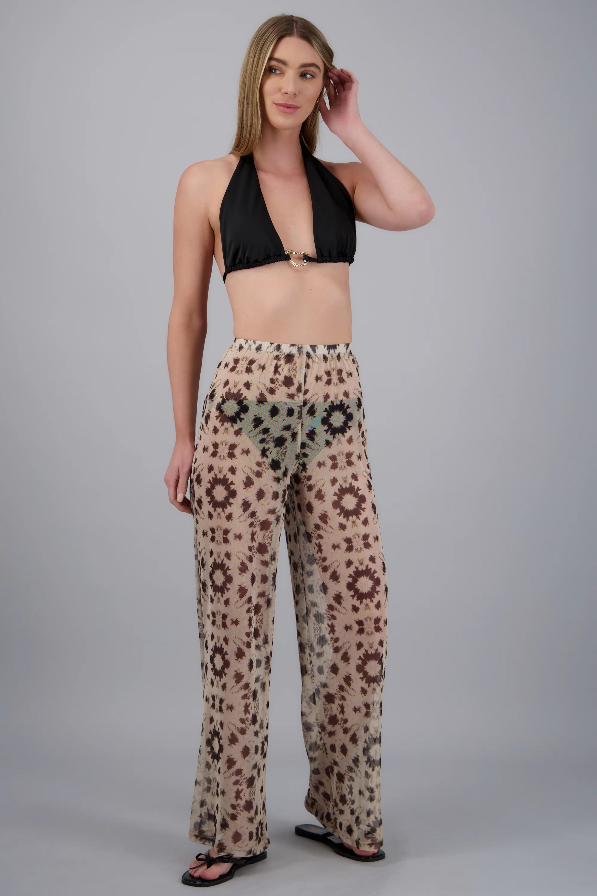Pantalon salida mesh estampado