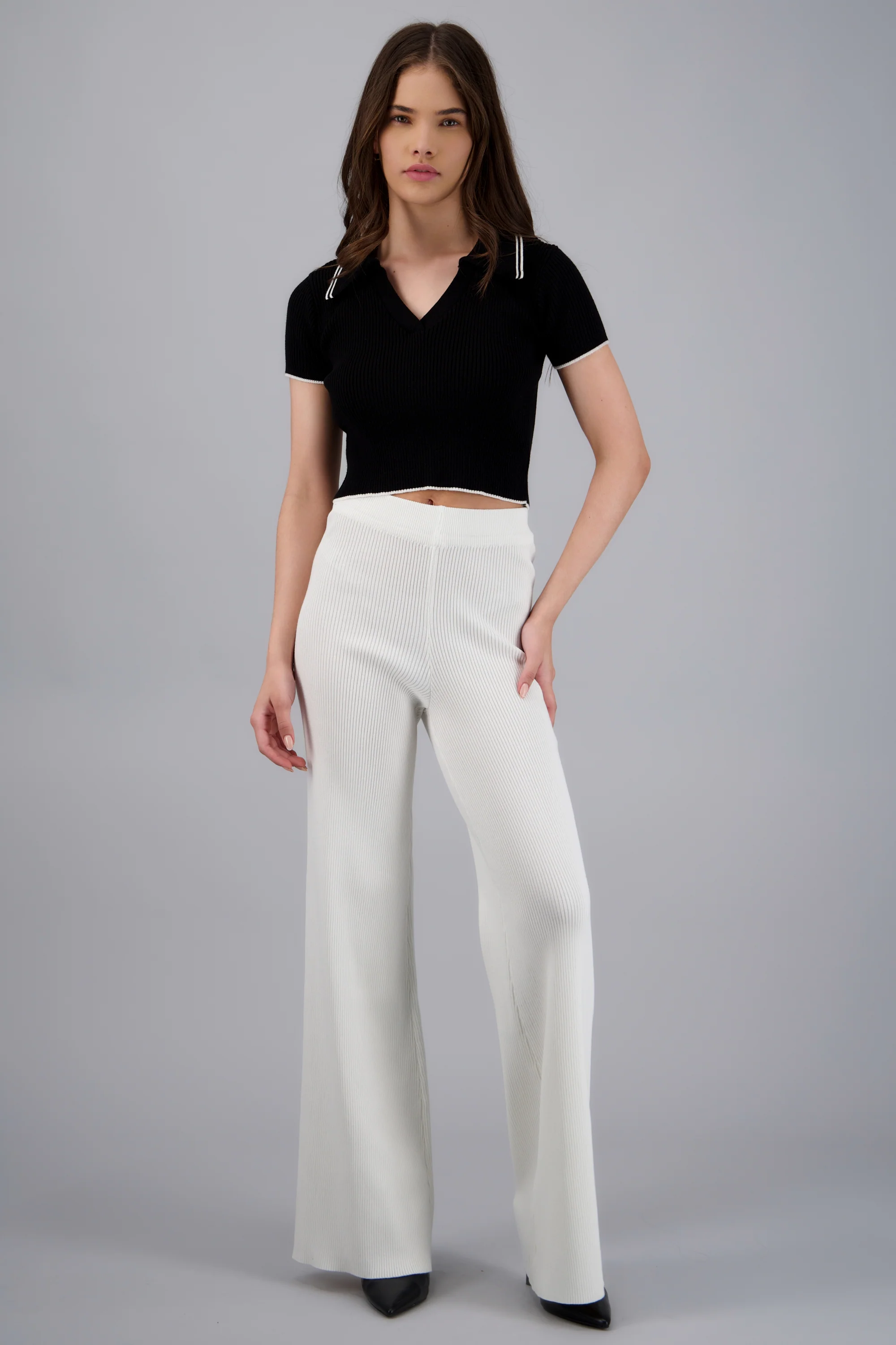pantalon tejido wide leg