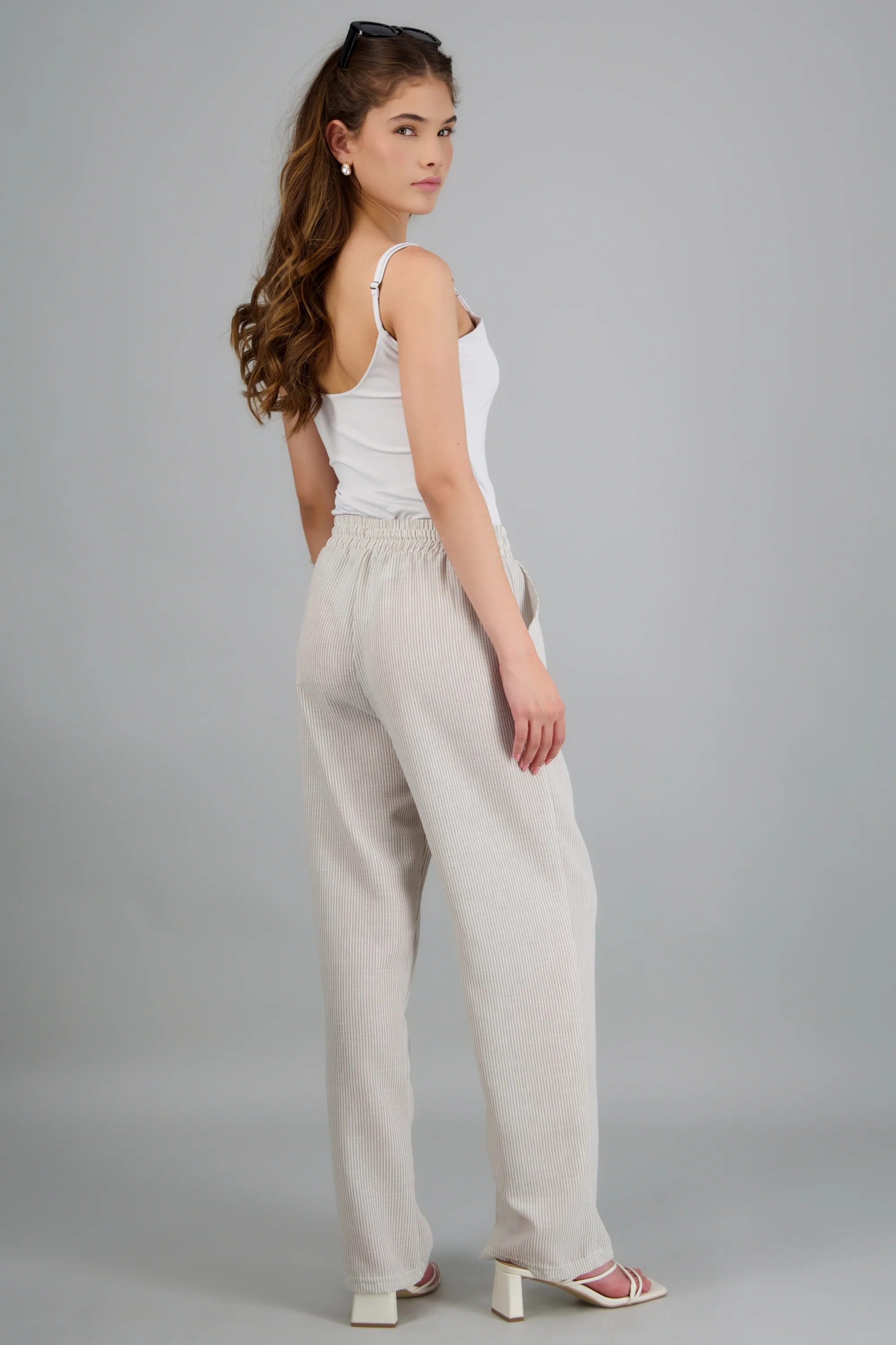 pantalon tipo lino rayas - Image 4