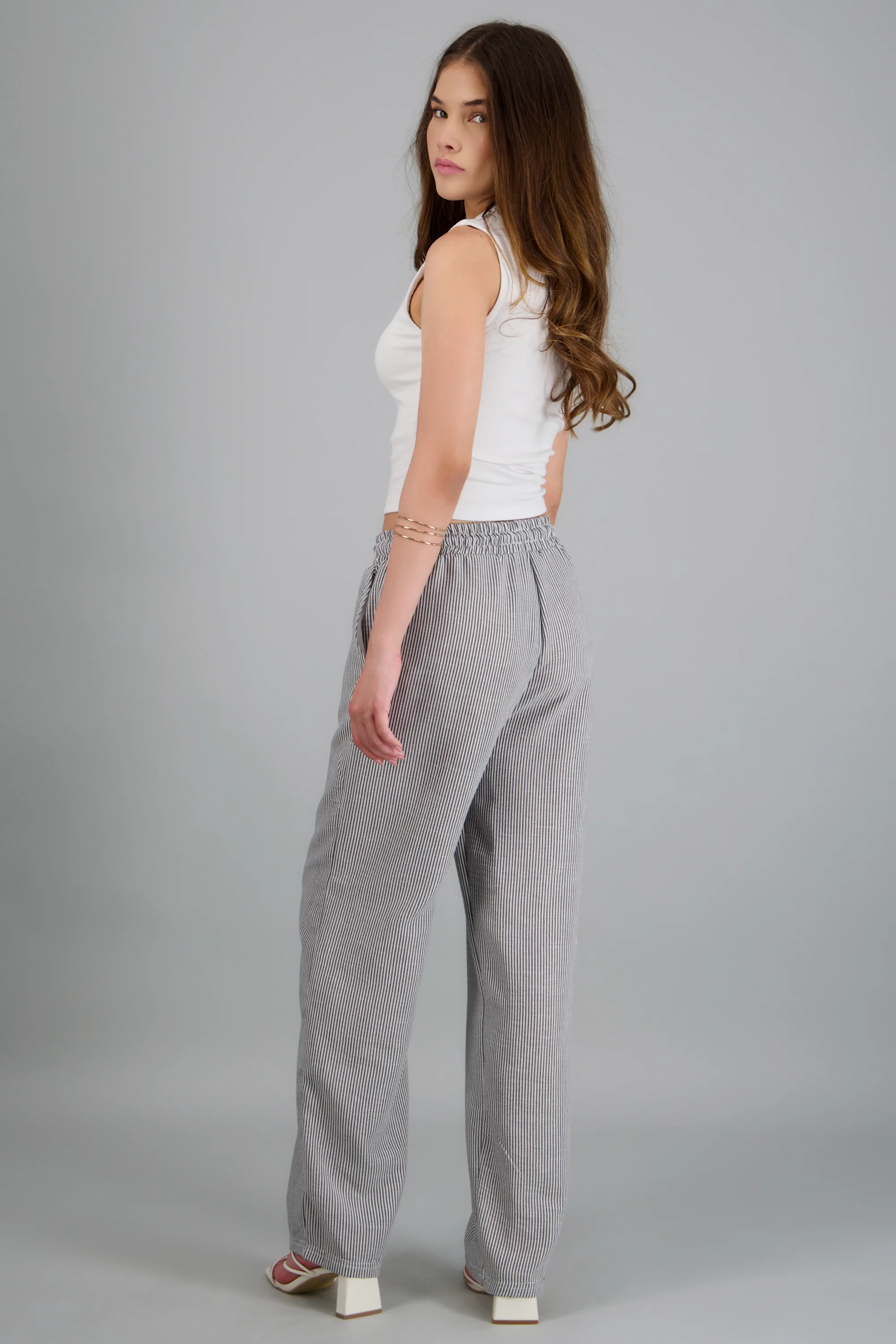 pantalon tipo lino rayas - Image 4
