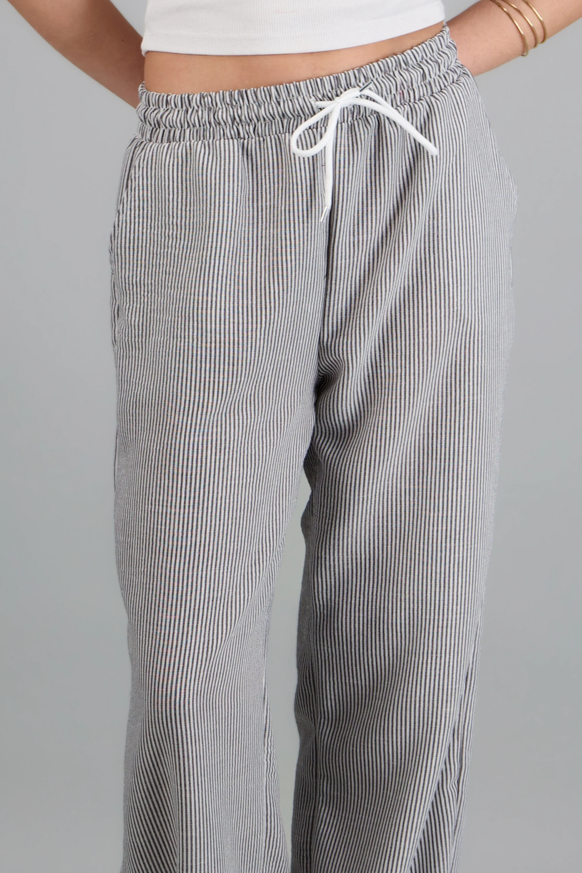 pantalon tipo lino rayas - Image 5