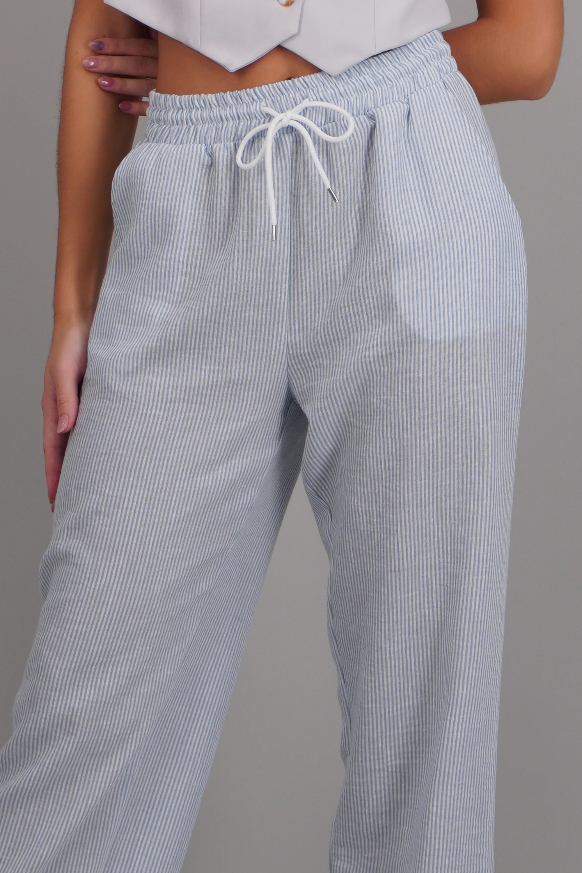 pantalon tipo lino rayas - Image 5