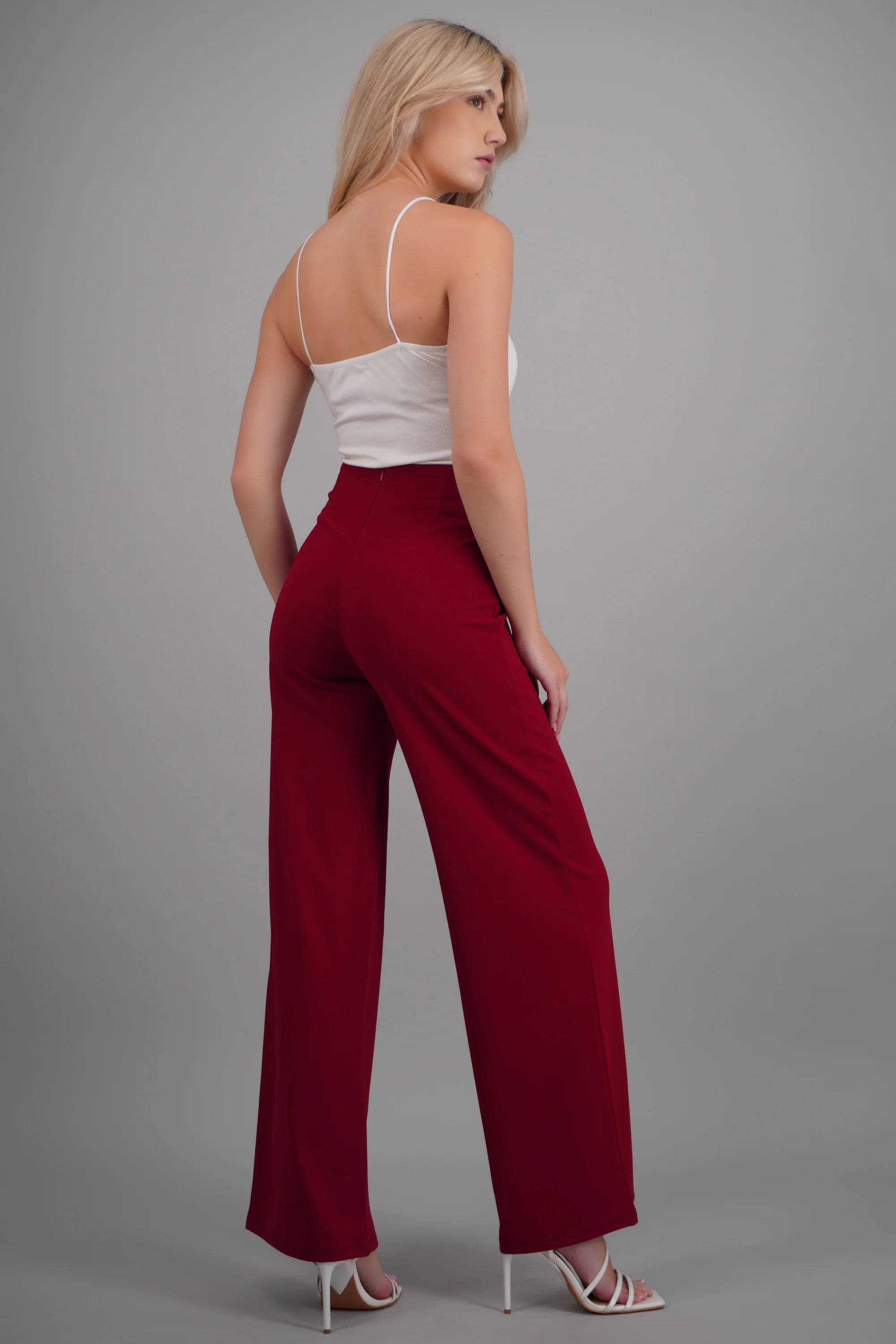 Pantalón Wide Leg Cintura Alta Costuras - Image 4