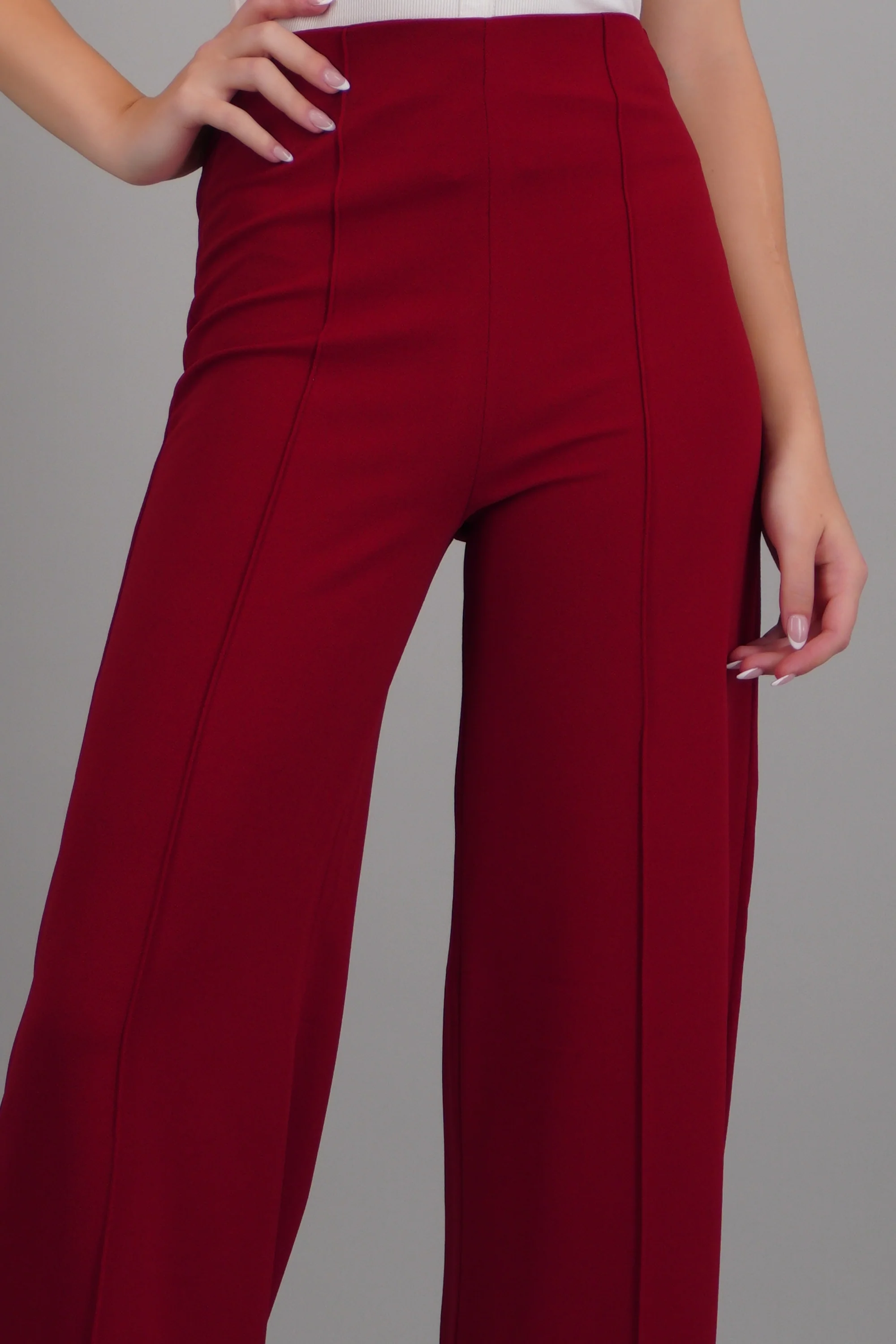 Pantalón Wide Leg Cintura Alta Costuras - Image 5
