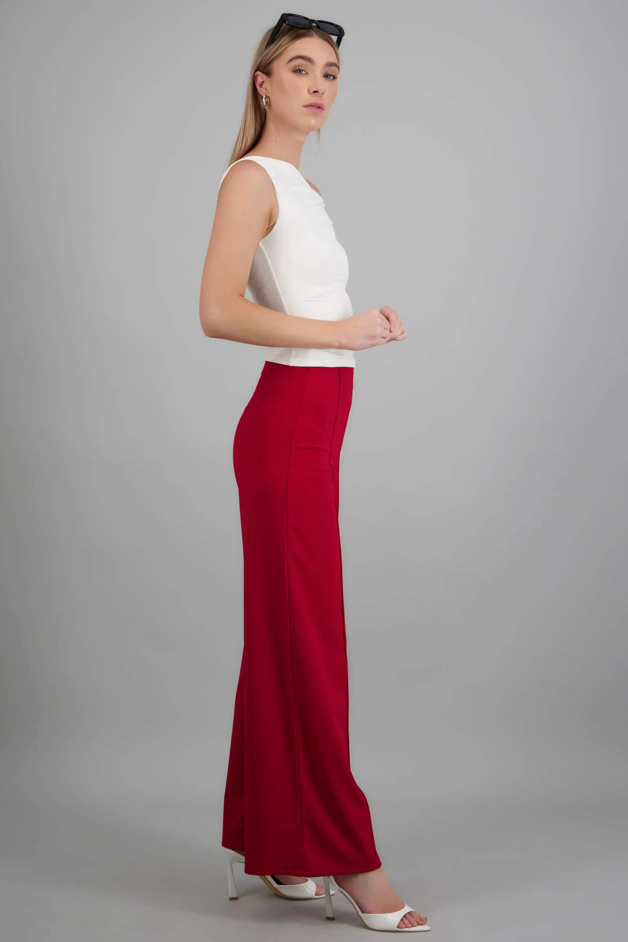 Pantalón Wide Leg Cintura Alta Costuras - Image 3