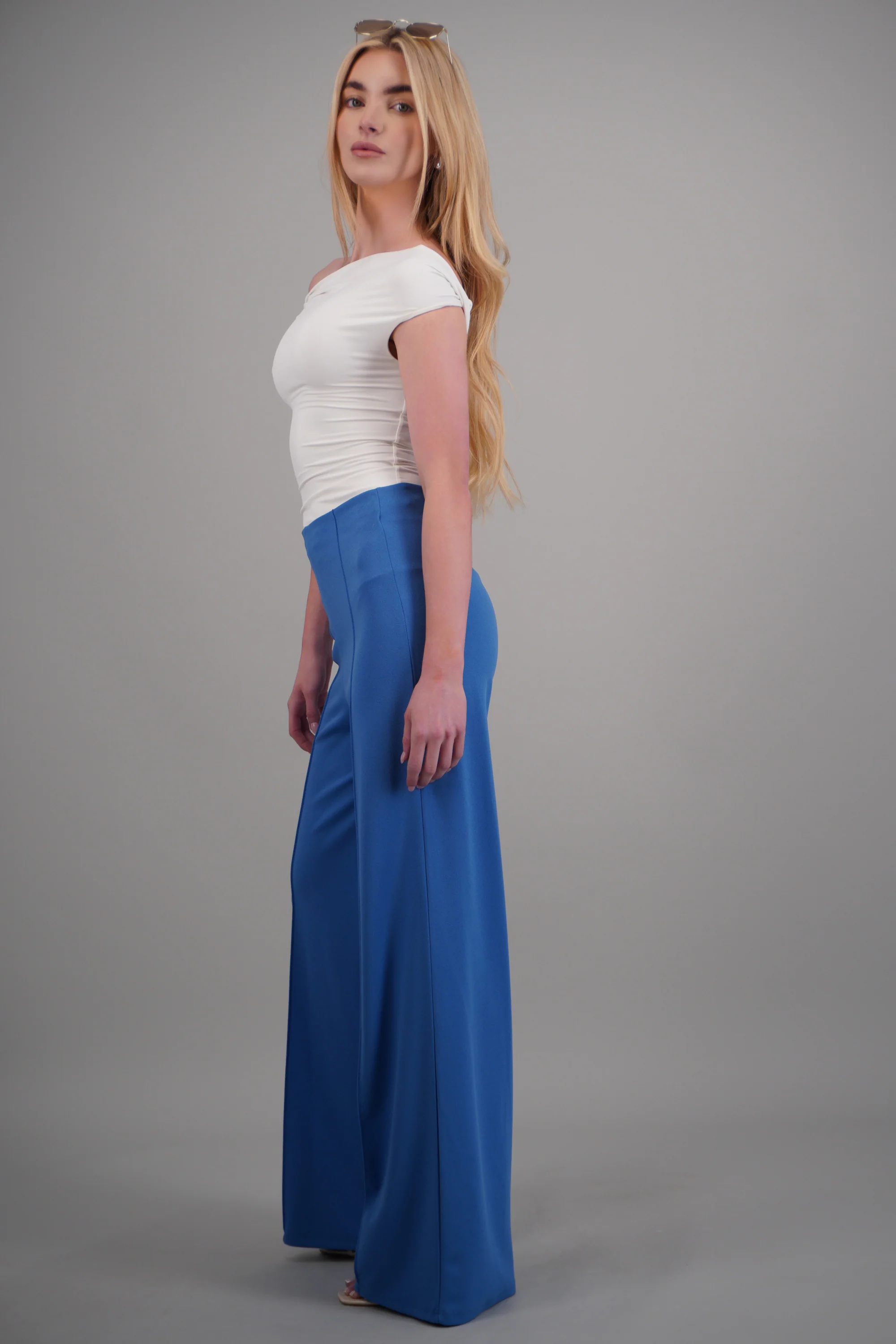 Pantalón Wide Leg Cintura Alta Costuras - Image 3