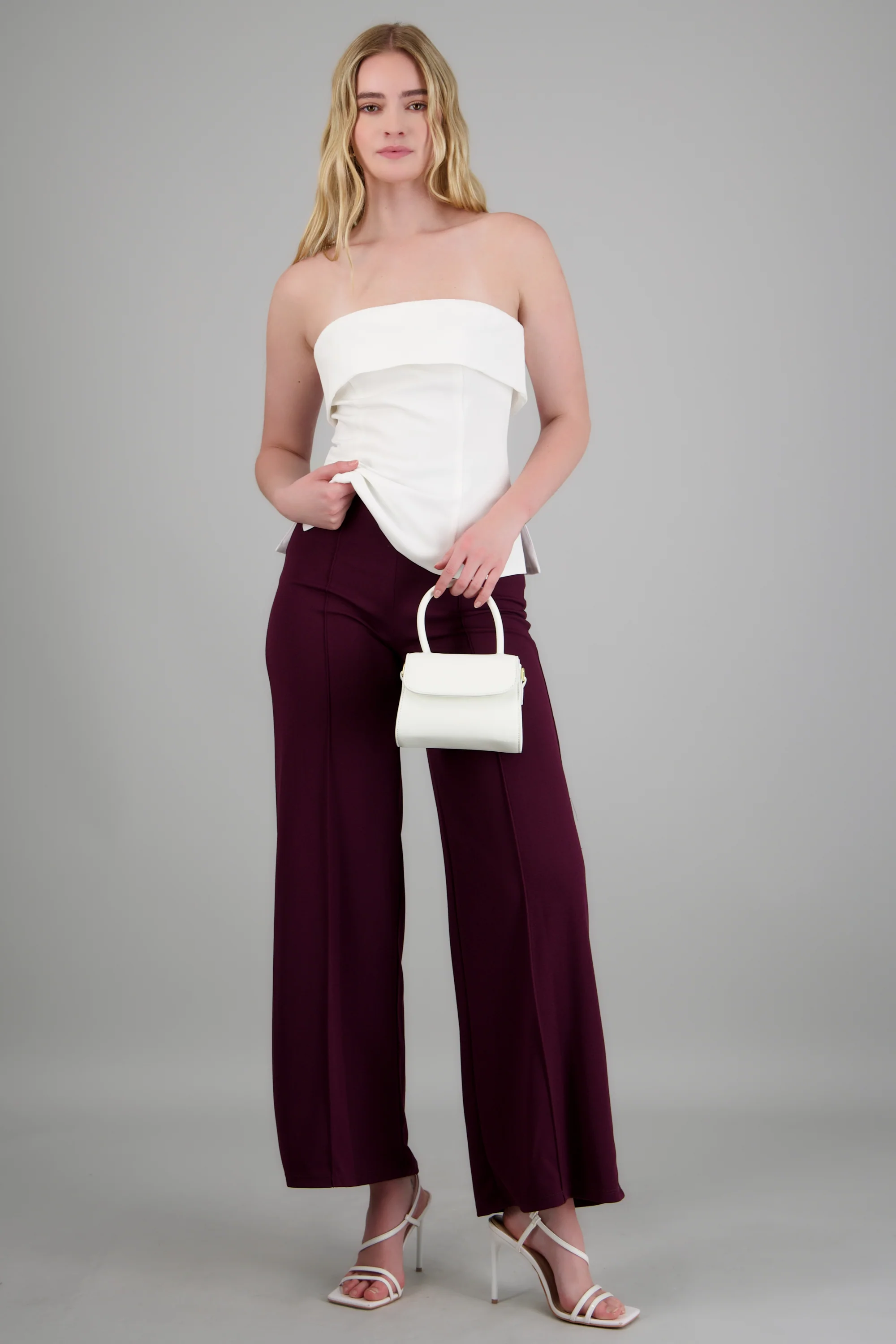 Pantalón Wide Leg Cintura Alta Costuras - Image 2