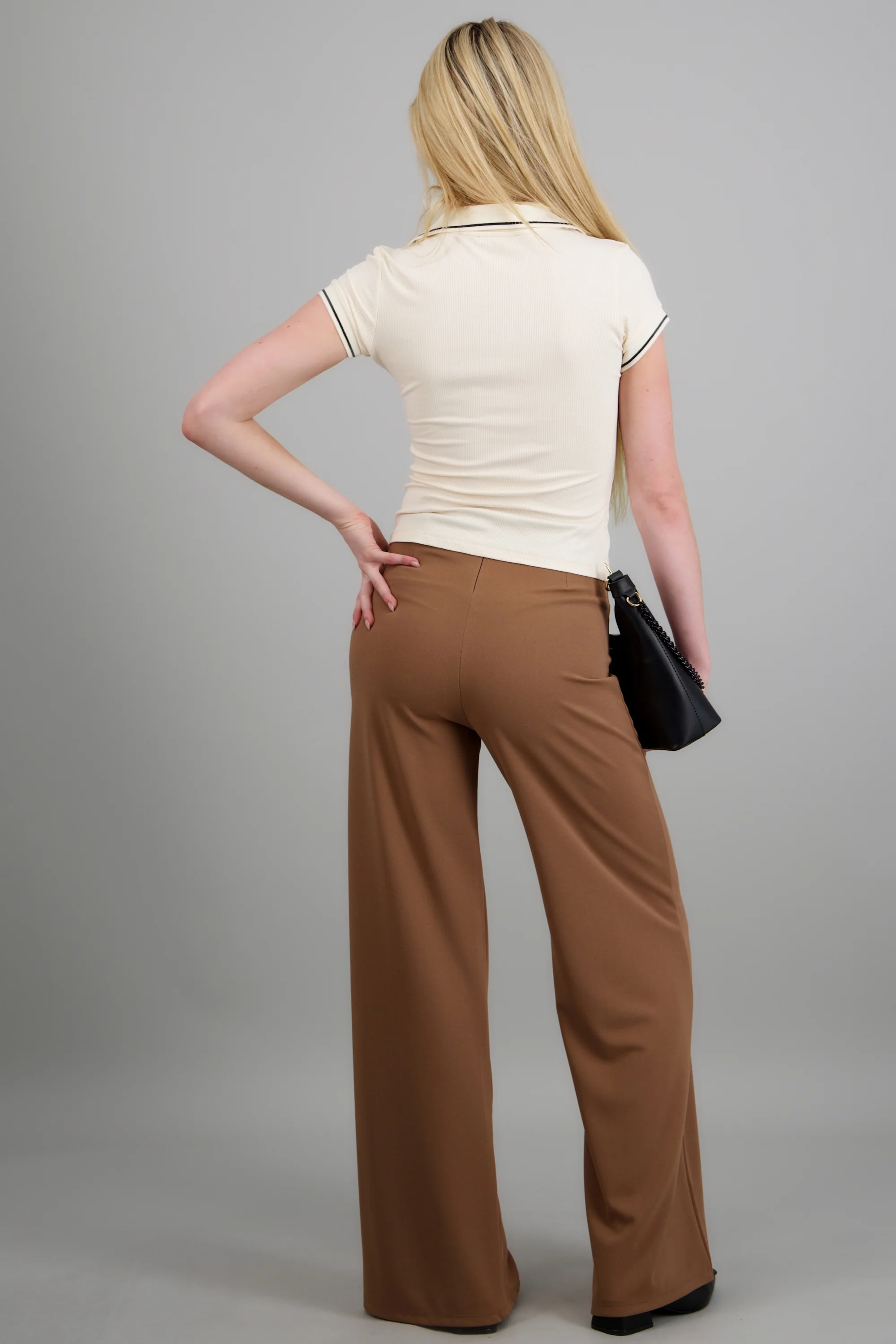 Pantalón Wide Leg Cintura Alta Costuras - Image 3