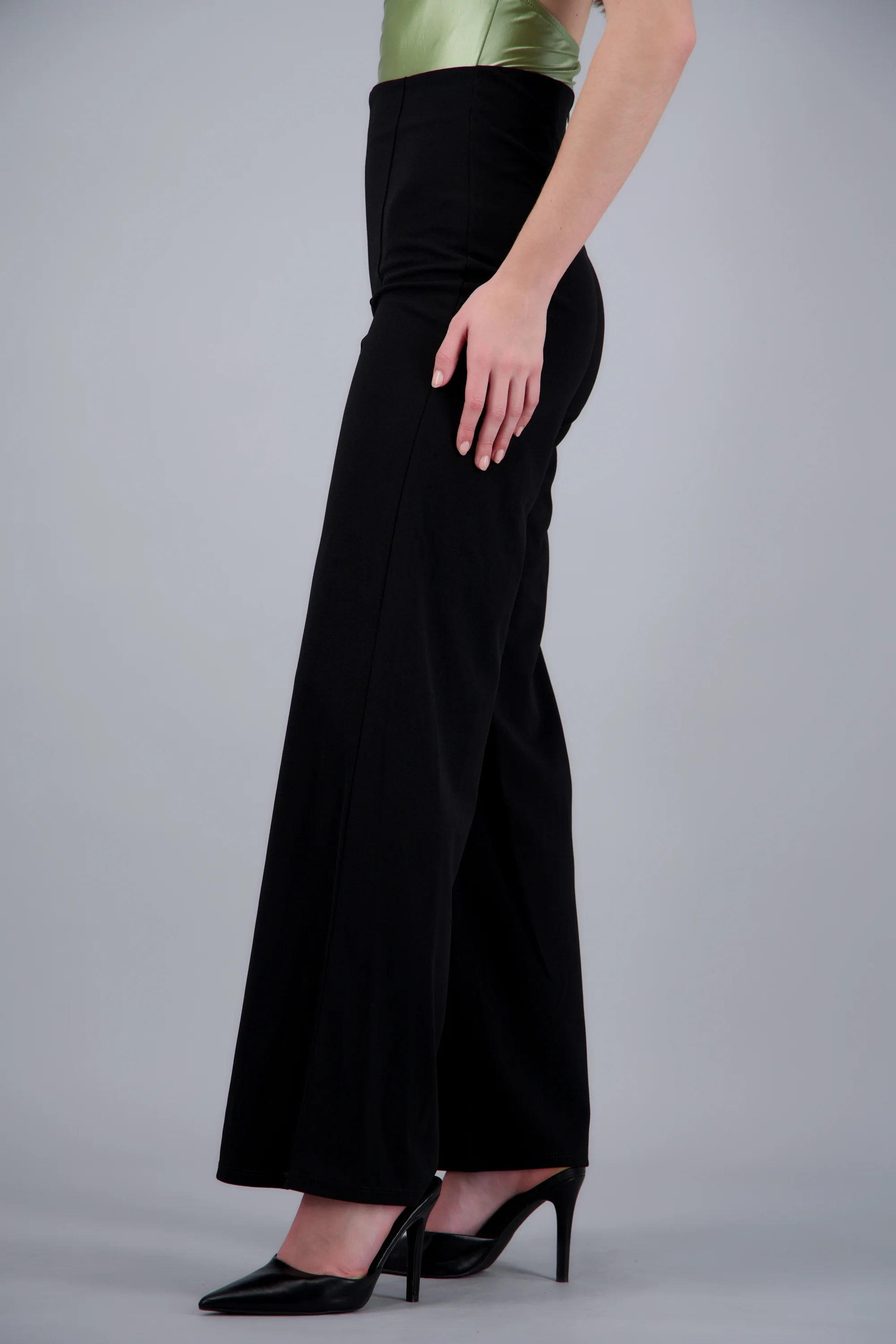 Pantalón Wide Leg Cintura Alta Costuras - Image 3