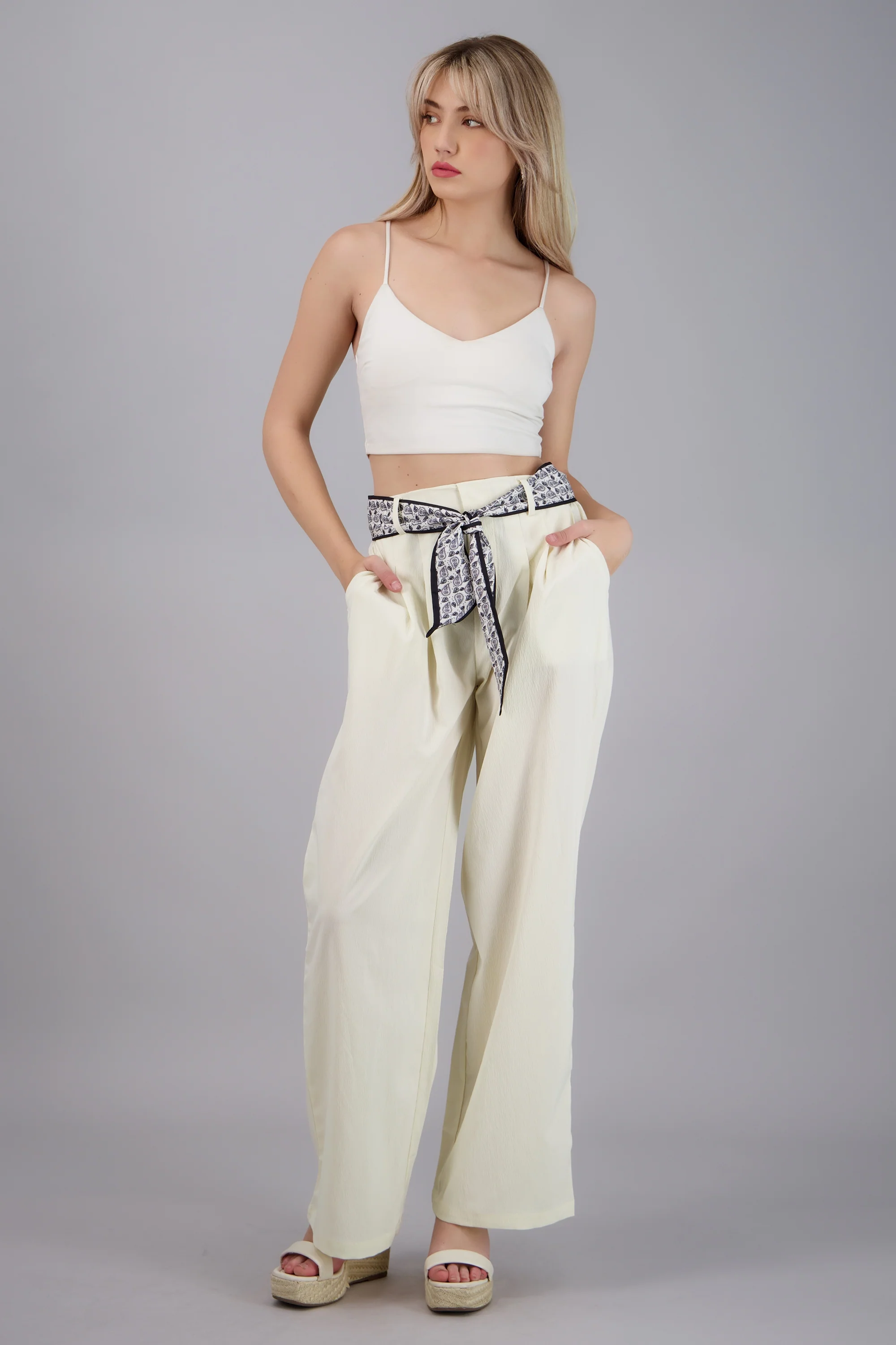 Pantalón wide leg con paliacate - Image 2
