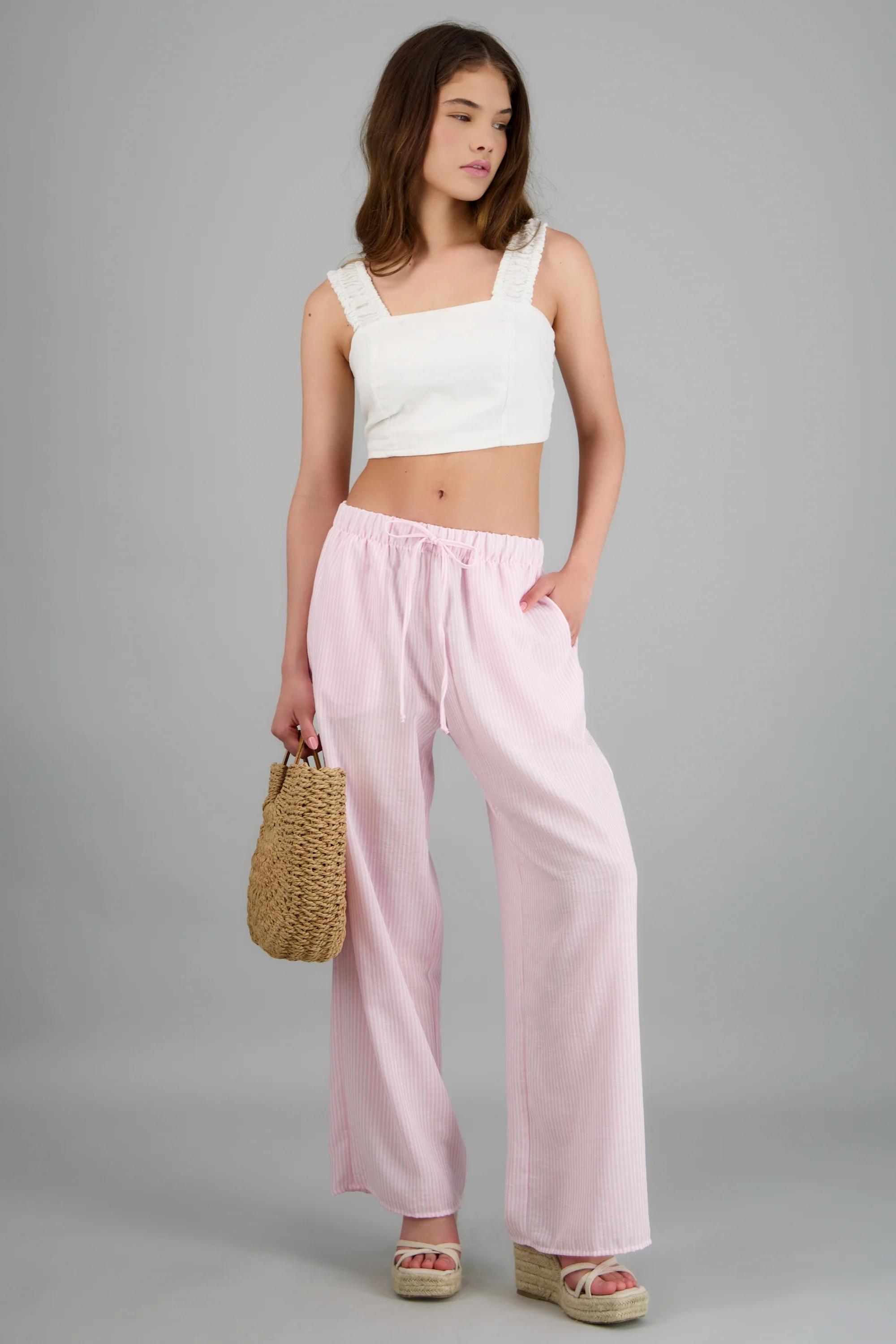 Pantalon wide leg detalle pretina elastica - Image 2