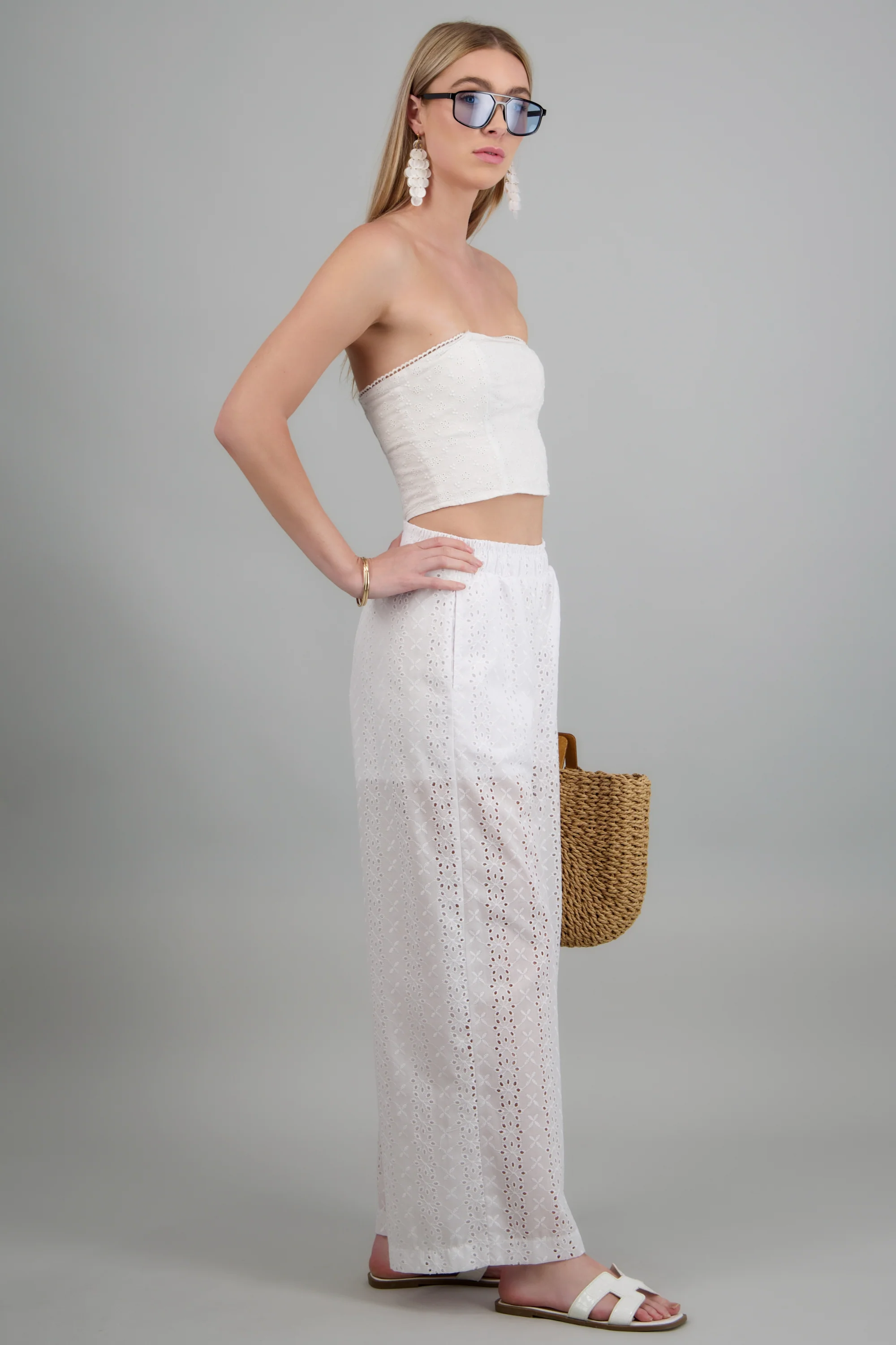 Pantalon wide leg detalle transparencia - Image 2