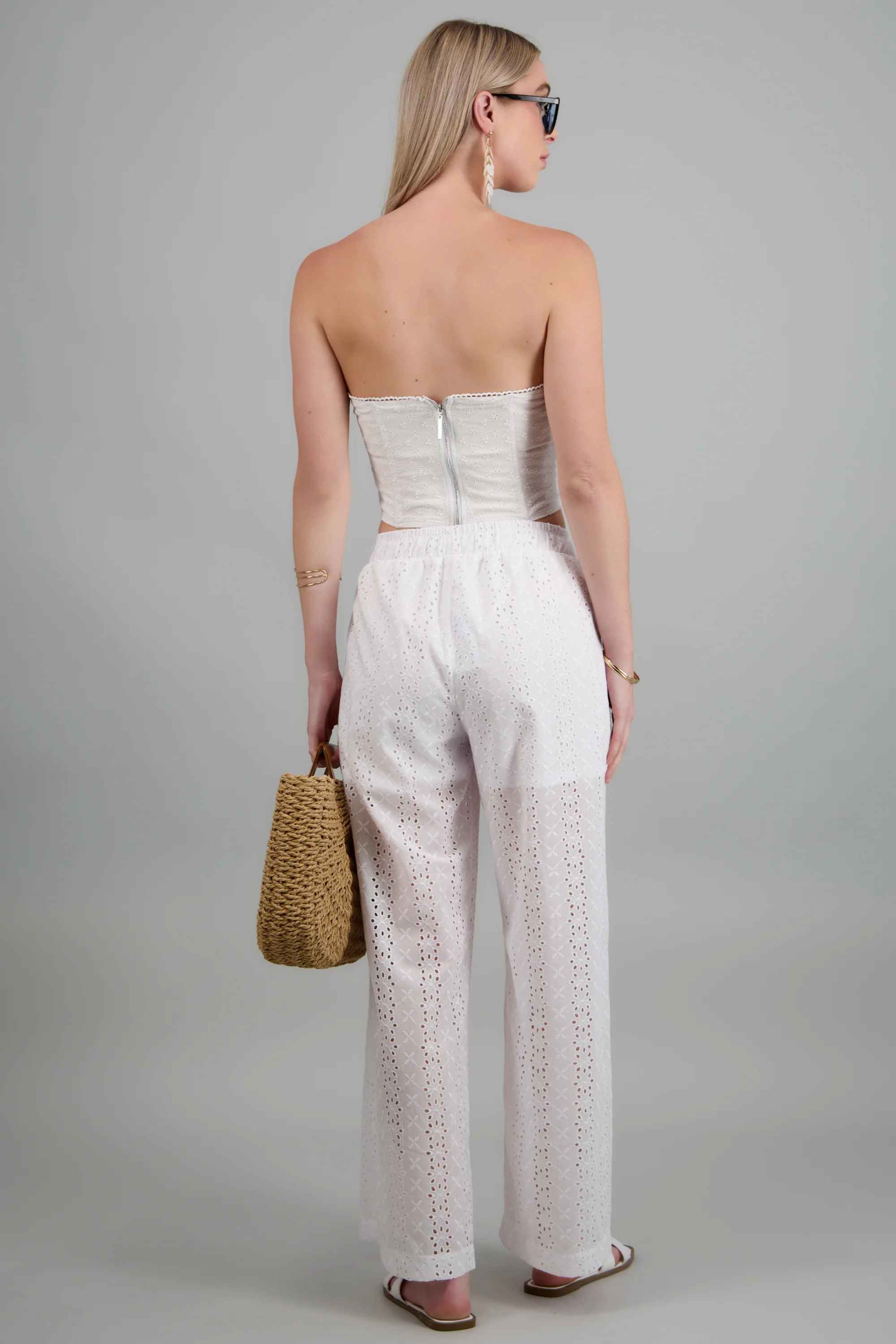 Pantalon wide leg detalle transparencia - Image 4