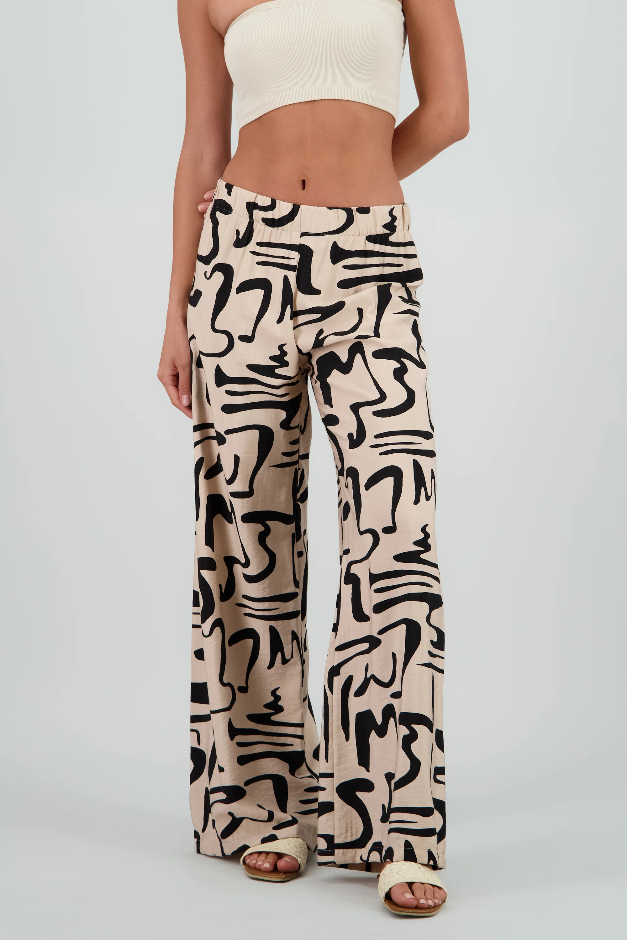 Pantalon wide leg estampado abstracto - Image 2