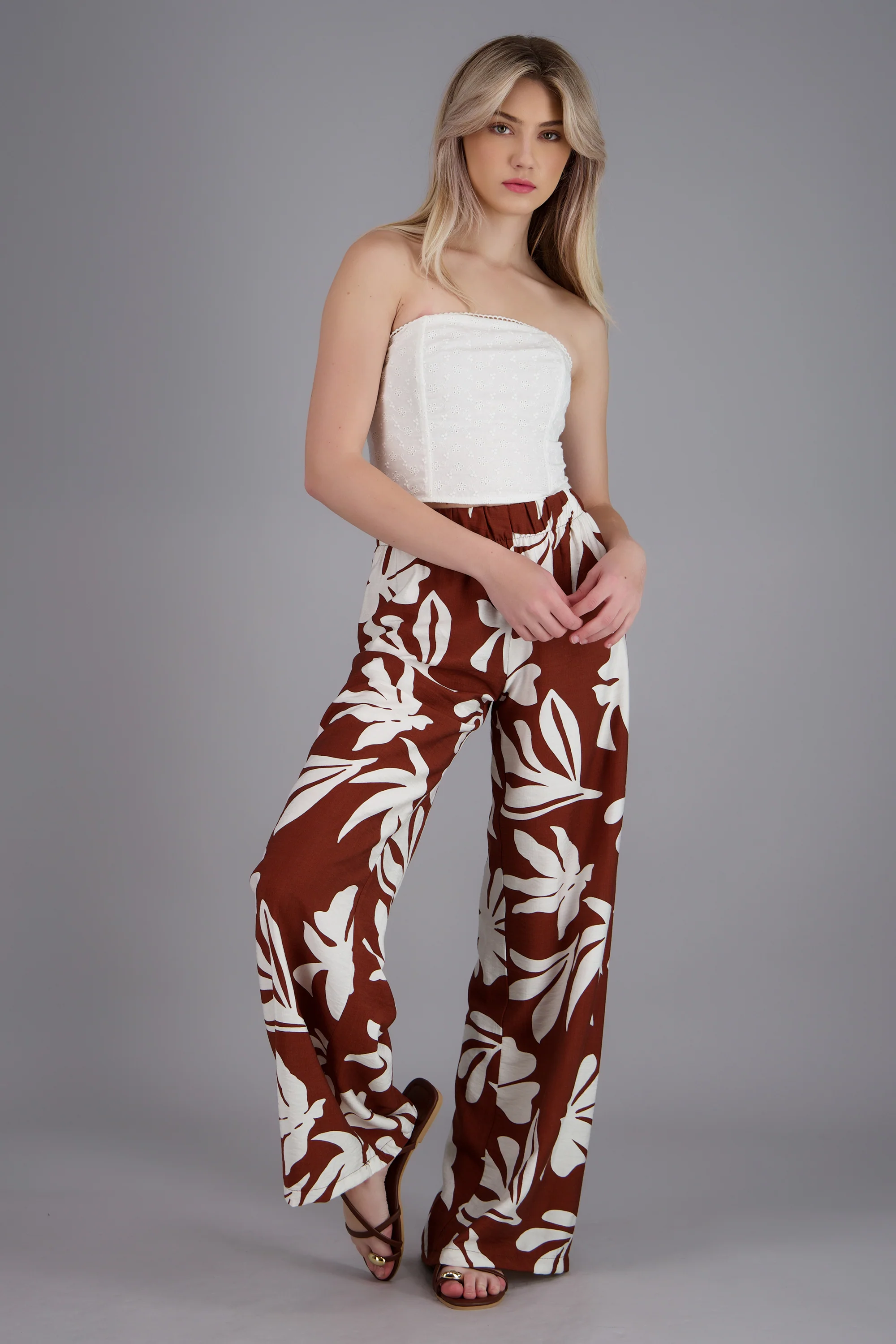 Pantalon wide leg estampado flores - Image 5