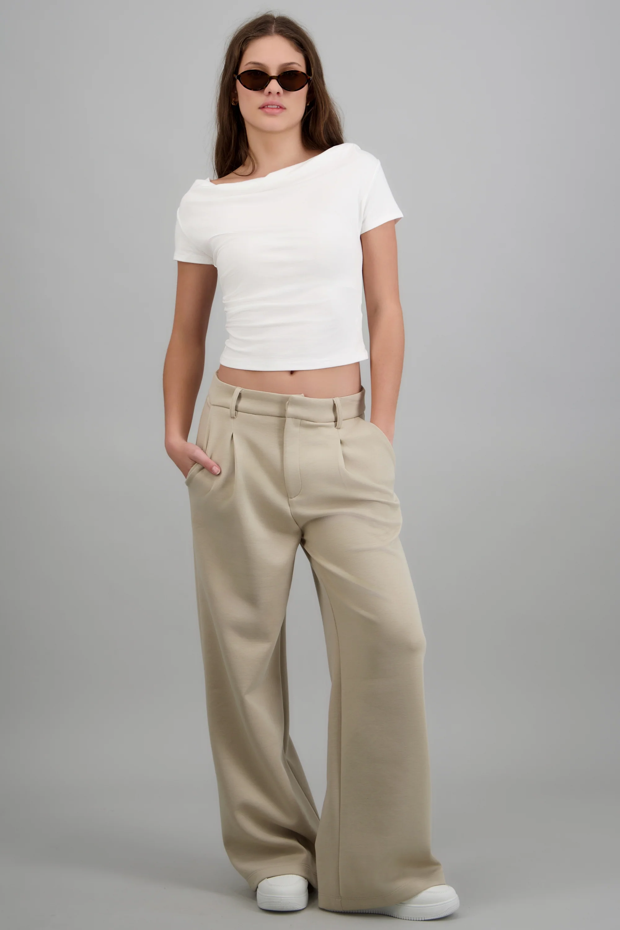 Pantalon wide leg modal detalle pretina - Image 3