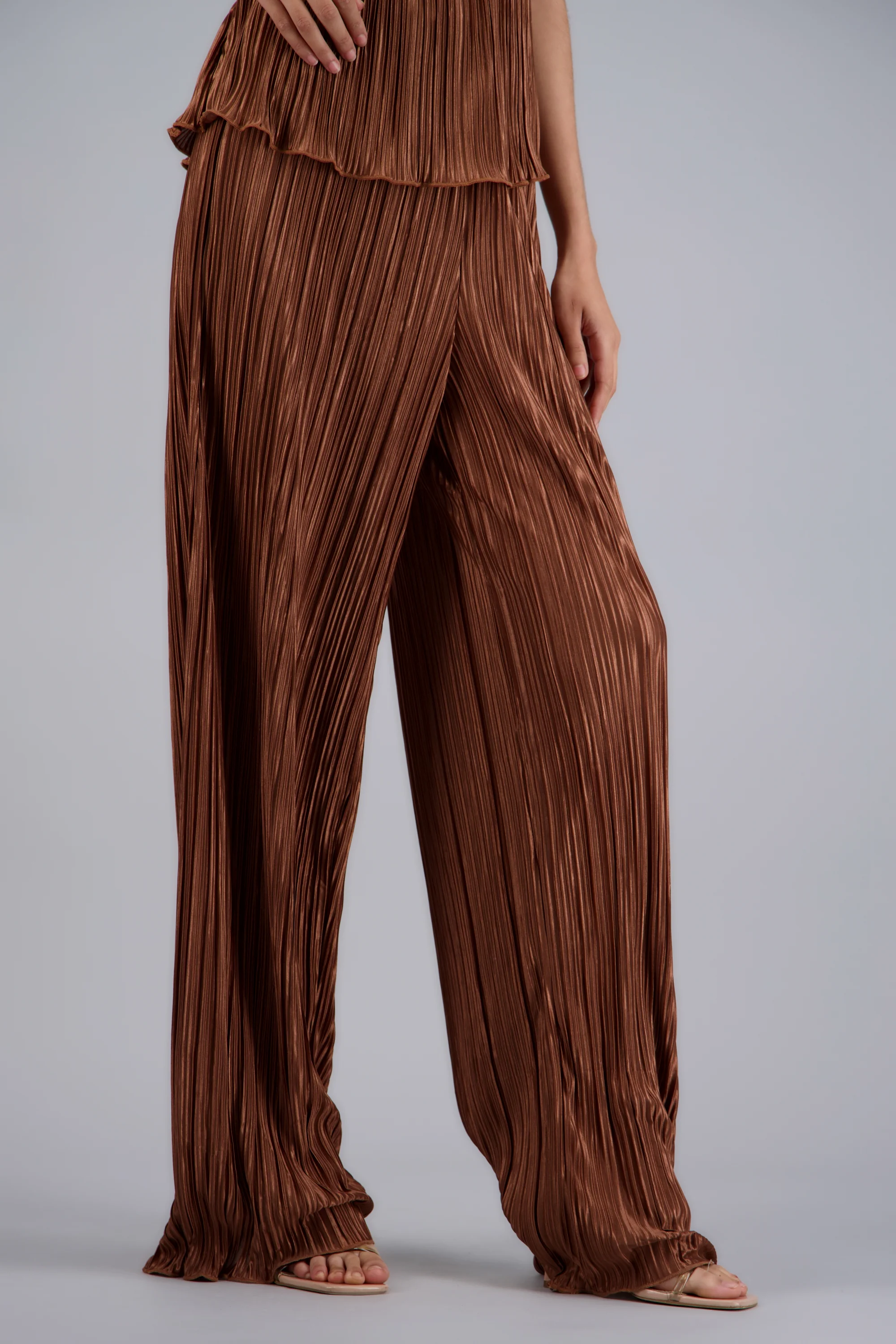 Pantalon wide leg textura - Image 2