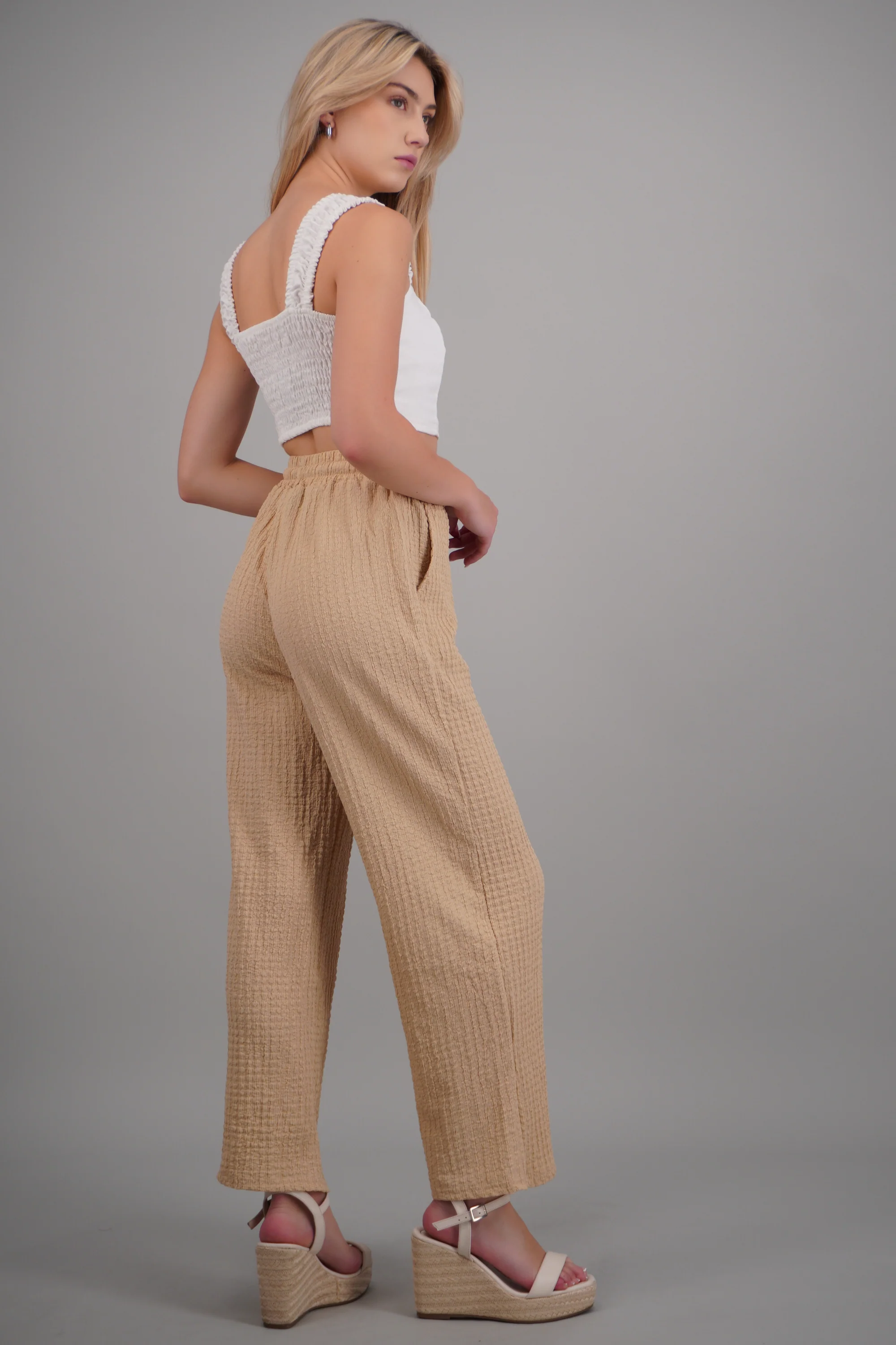 Pantalon wide leg textura - Image 4
