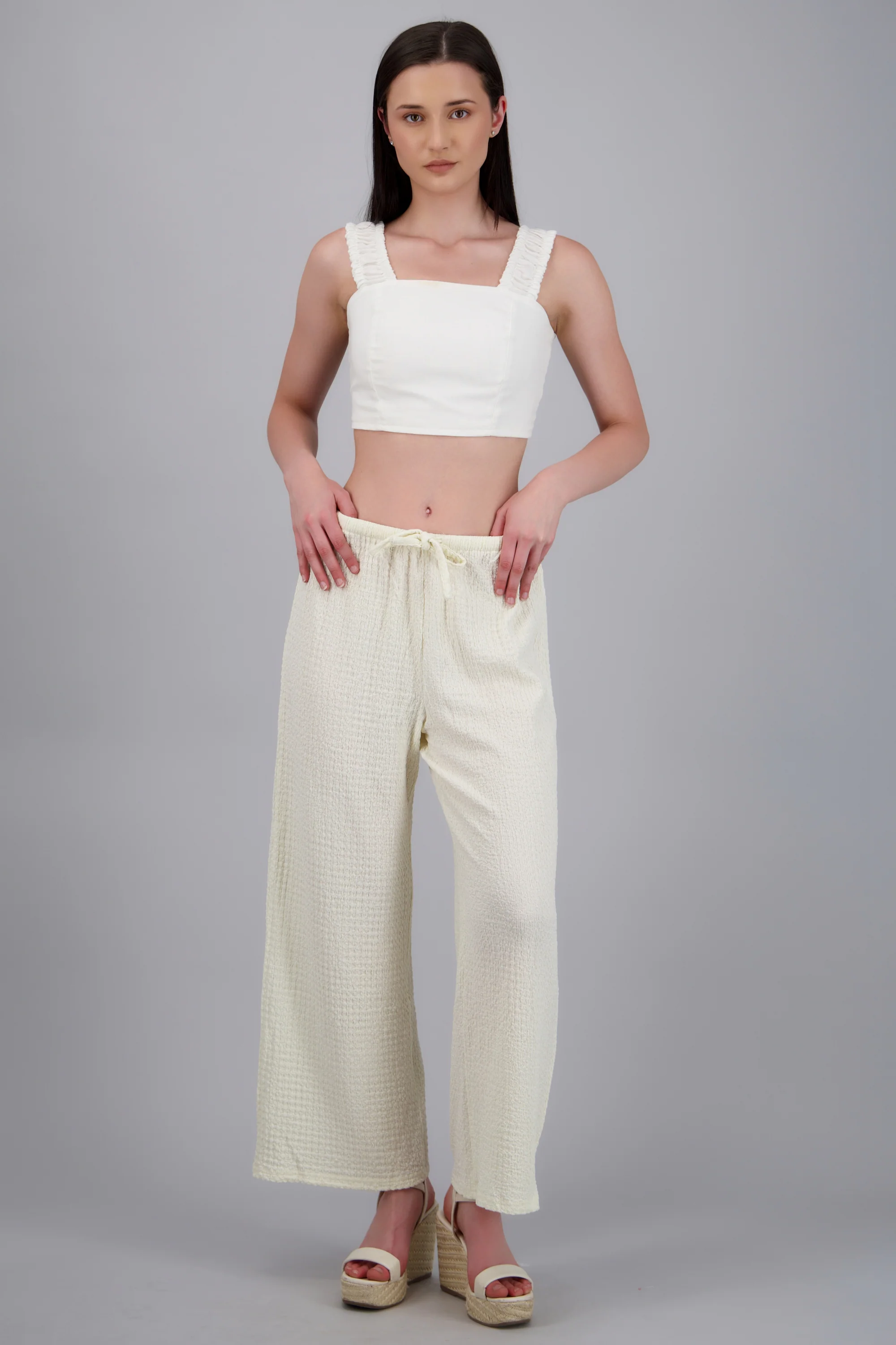 PANTALÓN WIDE LEG TEXTURIZADO