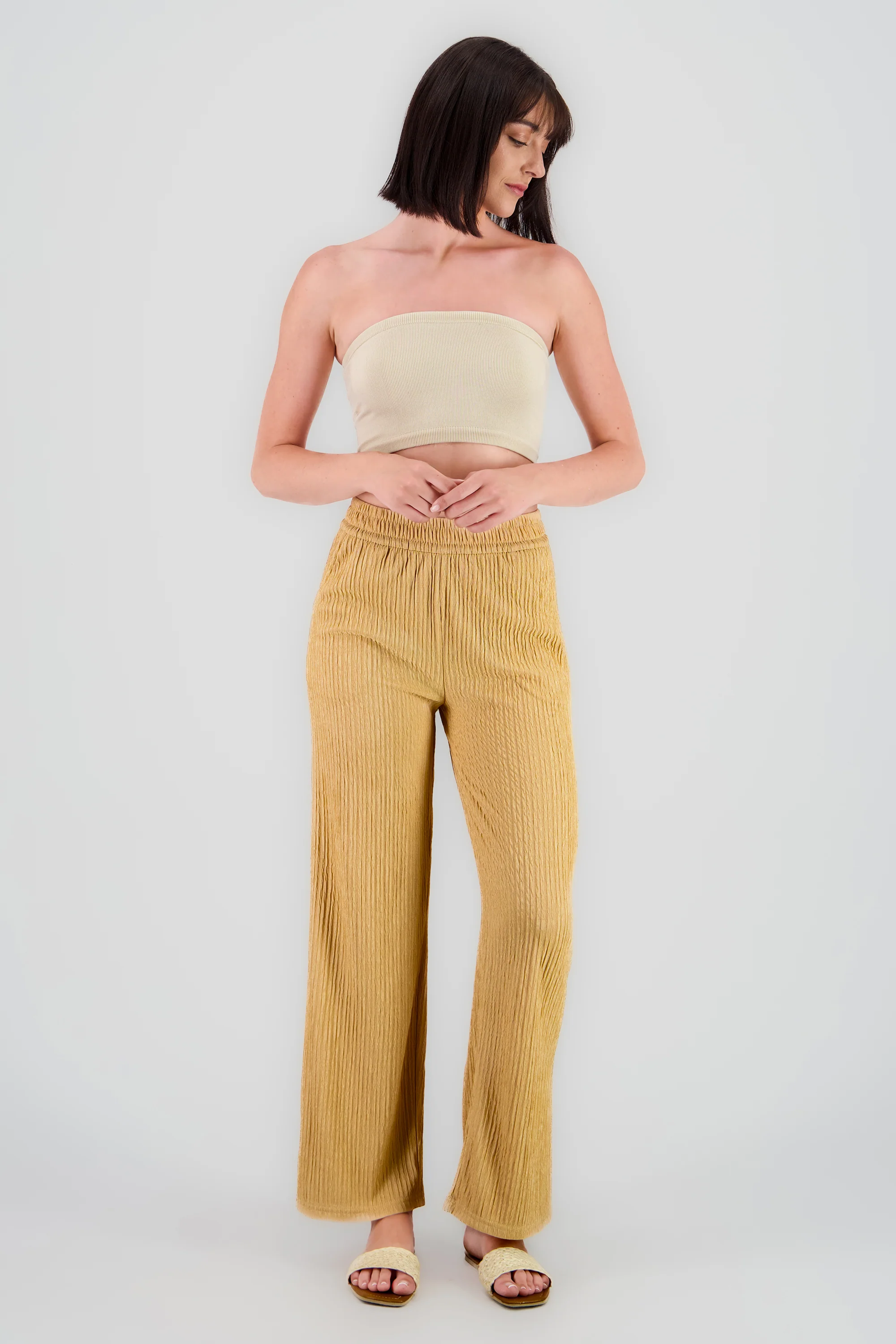 Pantalón wide textura bandana