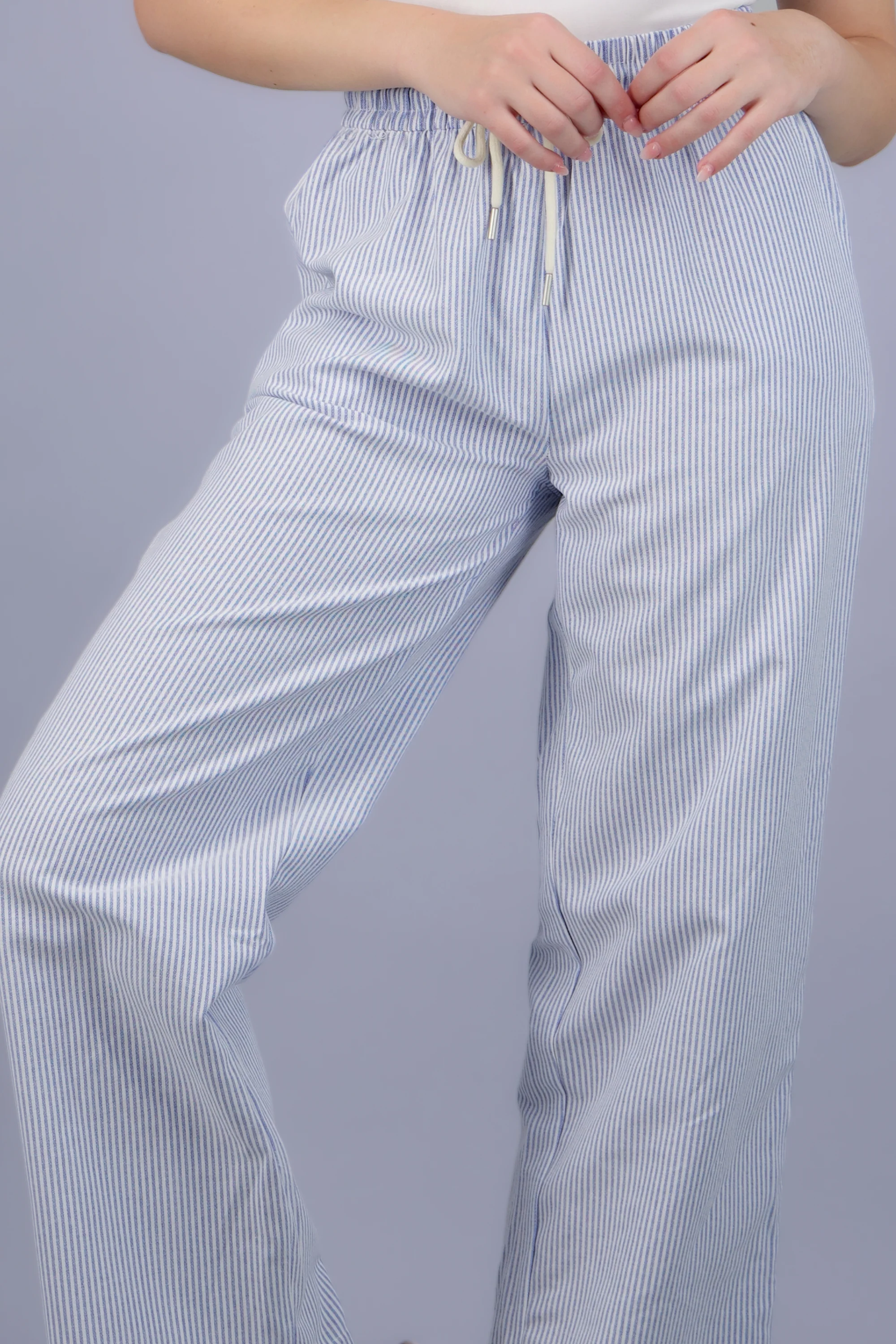 Pantalones tipo lino rayas - Image 5