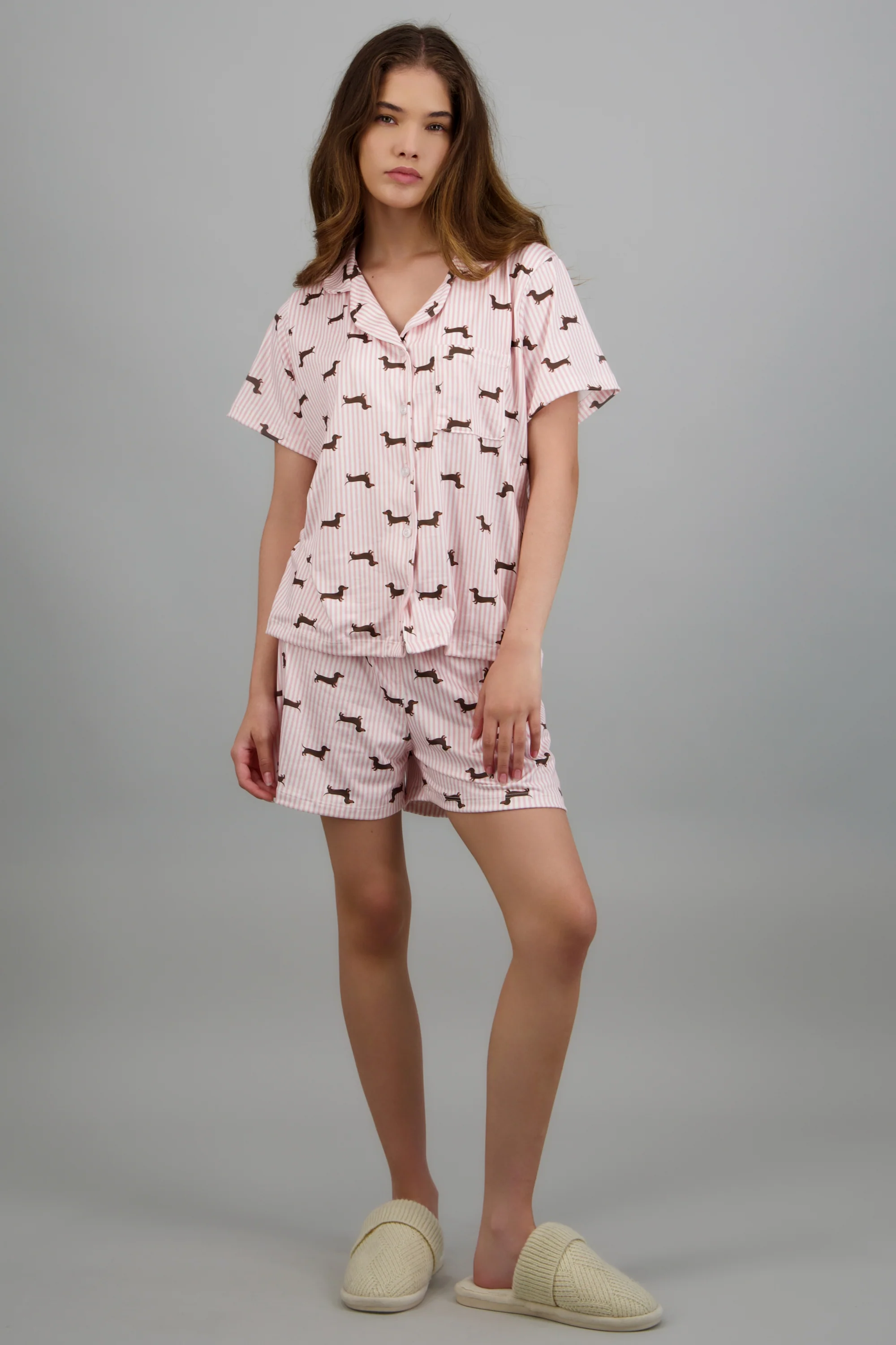 Pijama camisera short estampado perritos - Image 3