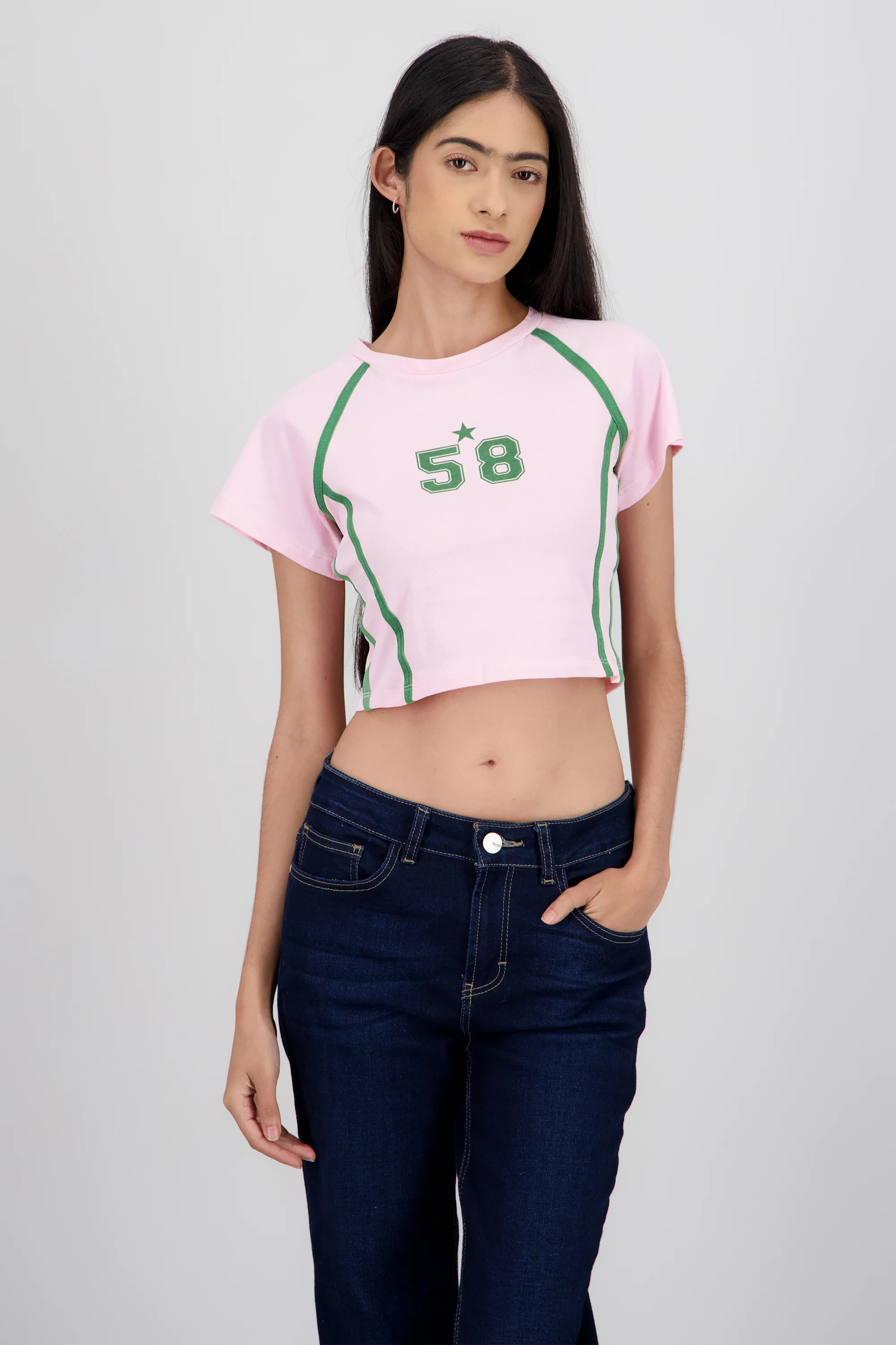 Playera contraste estampado - Image 2