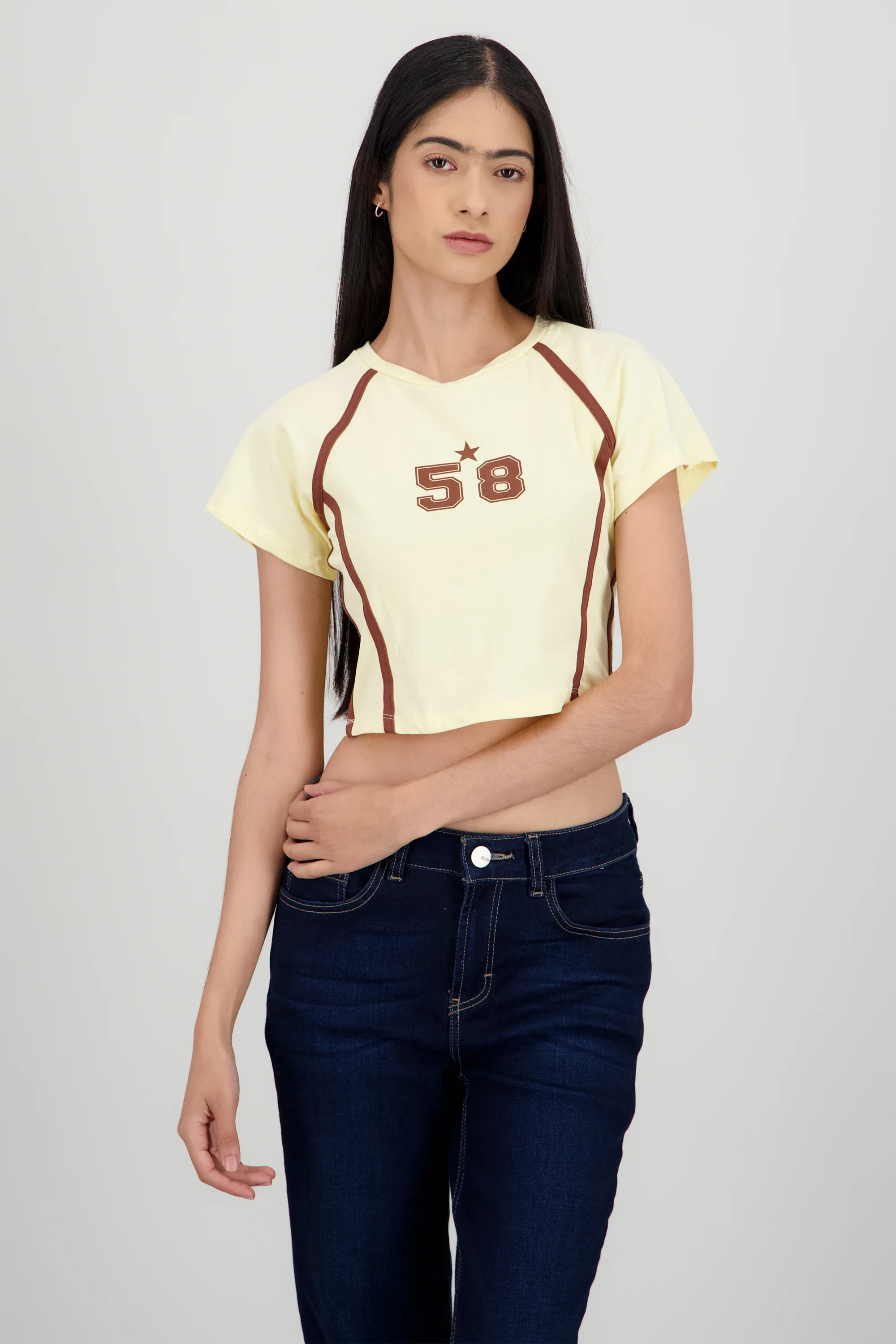 Playera contraste estampado