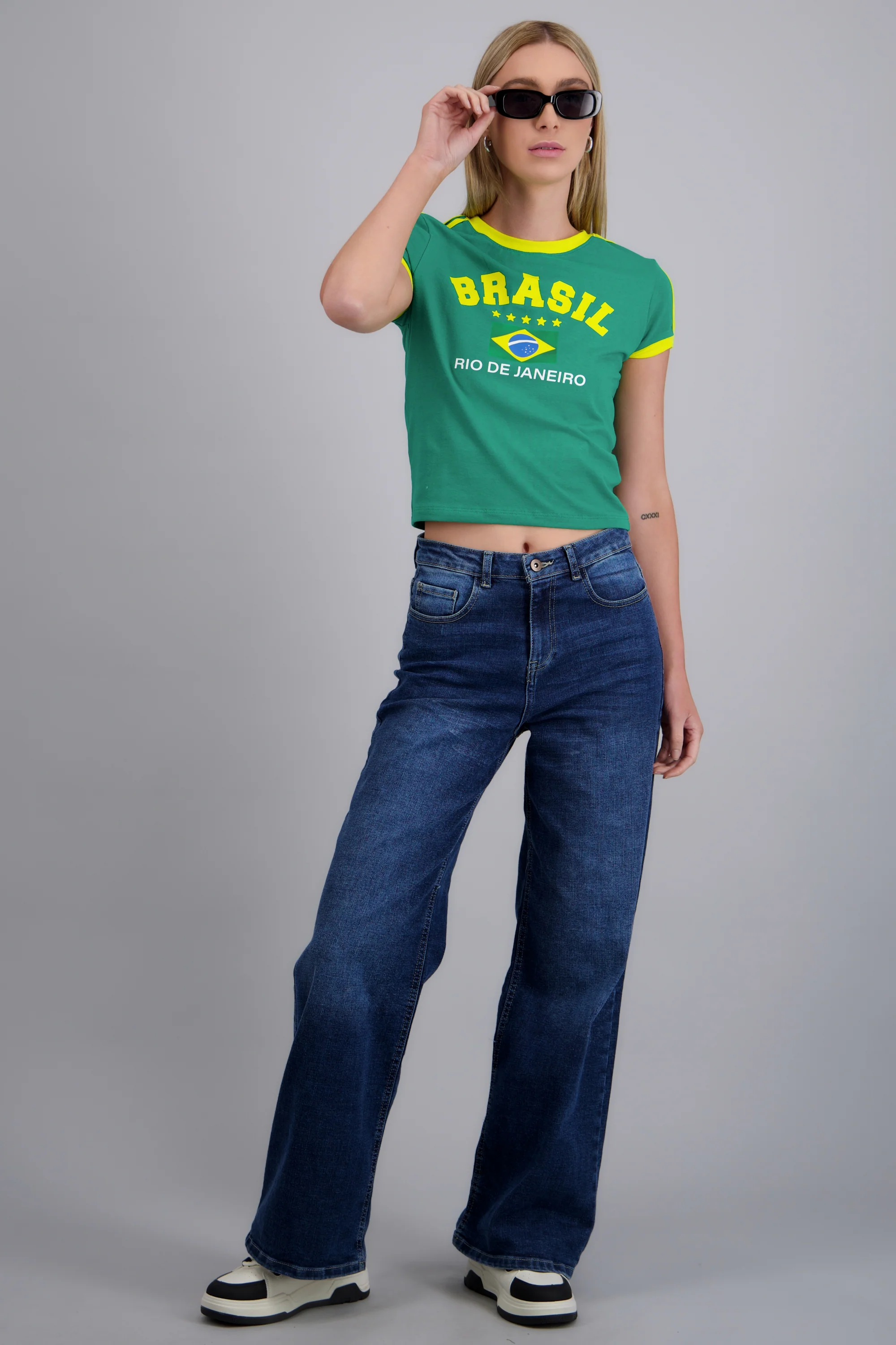 Playera corta contraste Brasil - Image 5