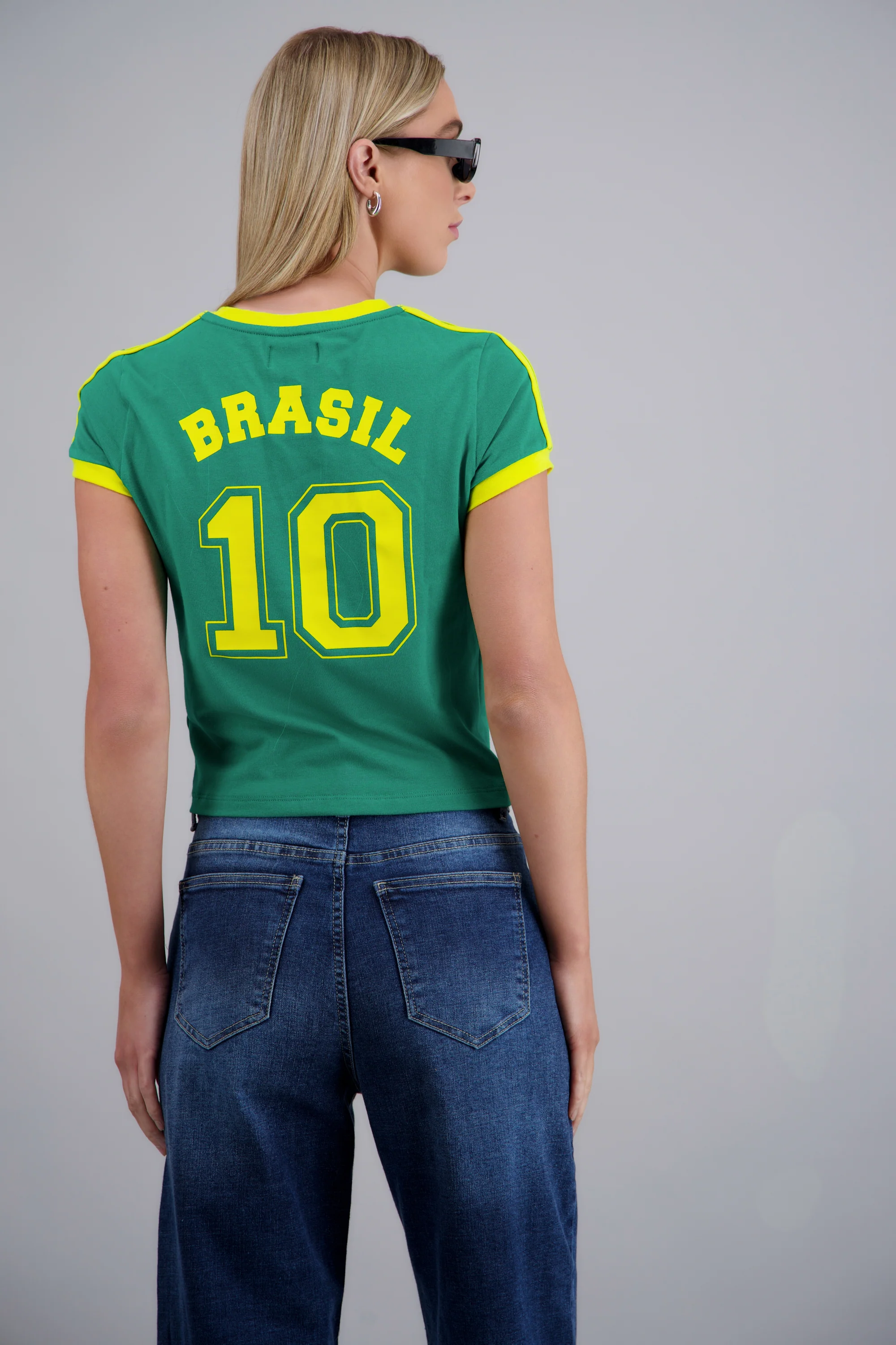 Playera corta contraste Brasil - Image 6