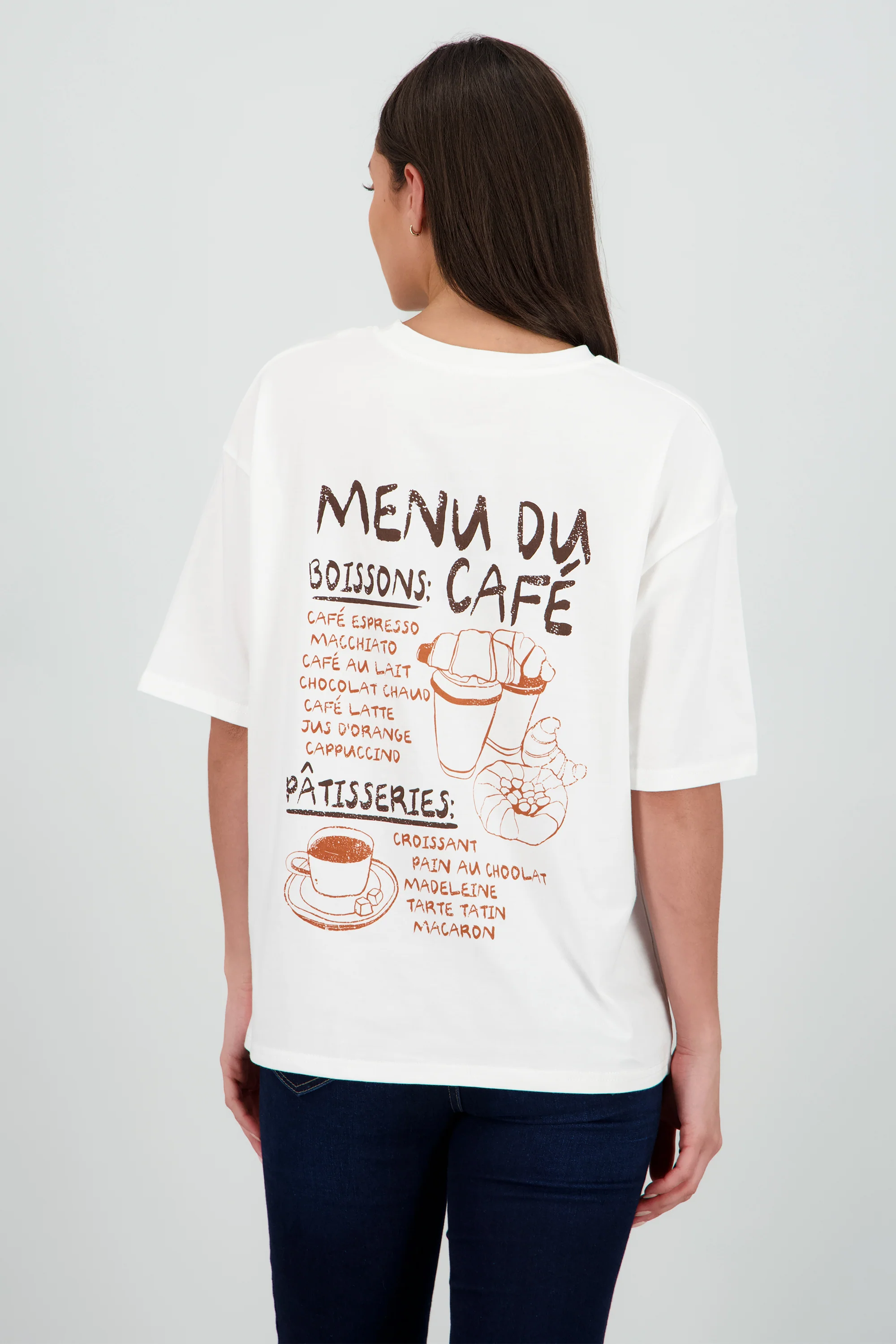 Playera estampada cafe