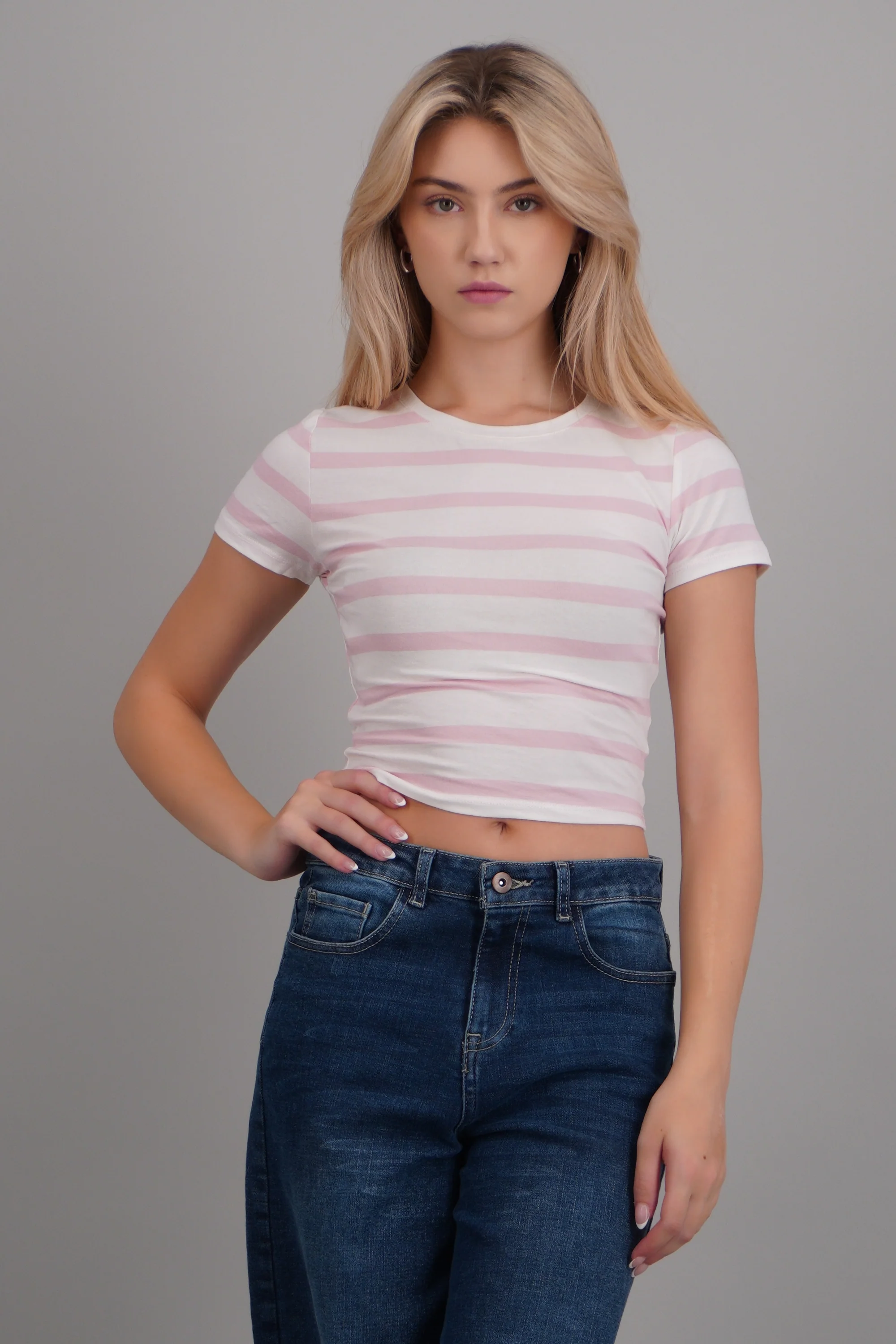 Playera ligera estampado rayas - Image 2