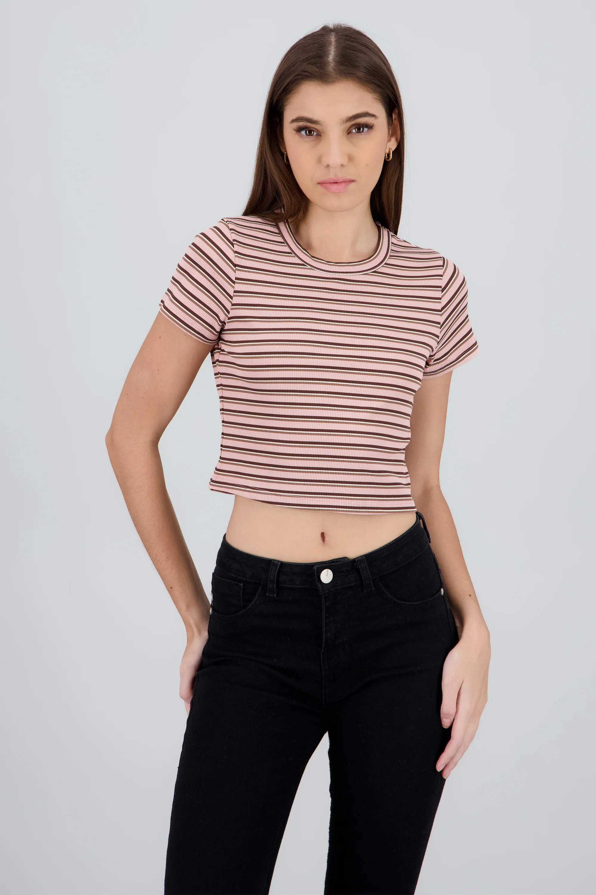 Playera manga corta rib rayas - Image 2