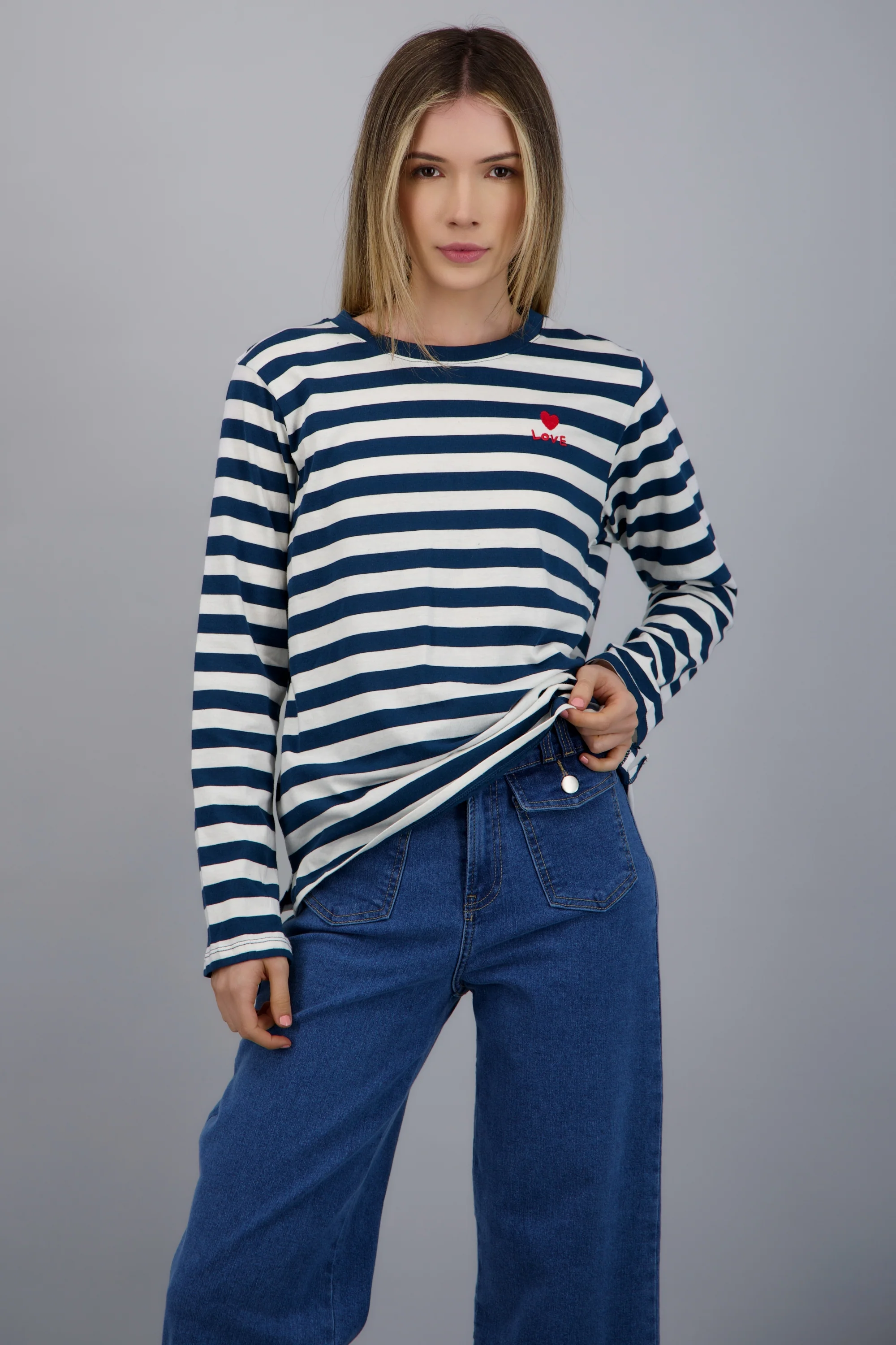 PLAYERA MANGA LARGA RAYAS - Image 3