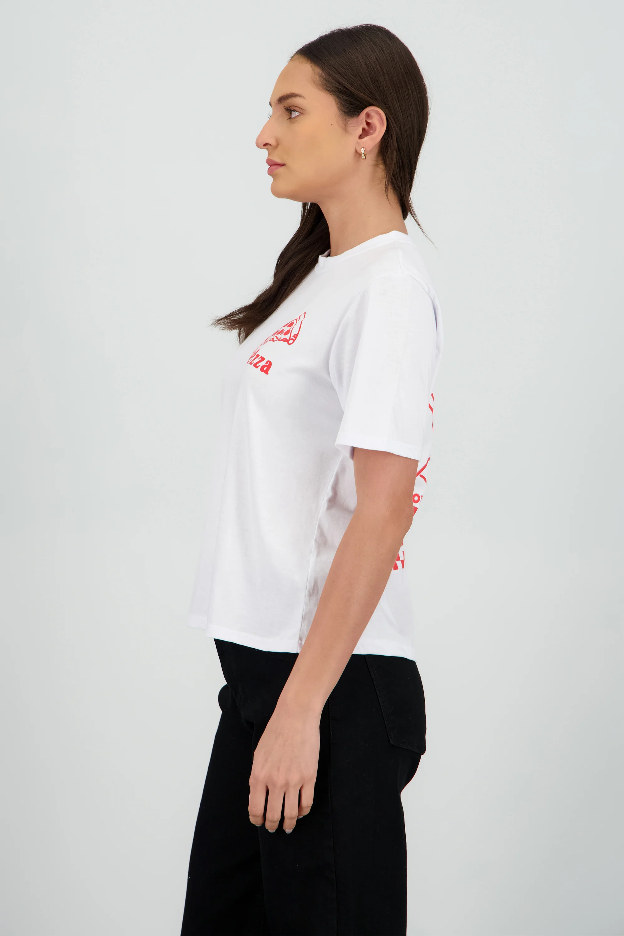 Playera oversized estampado pizza retro - Image 4