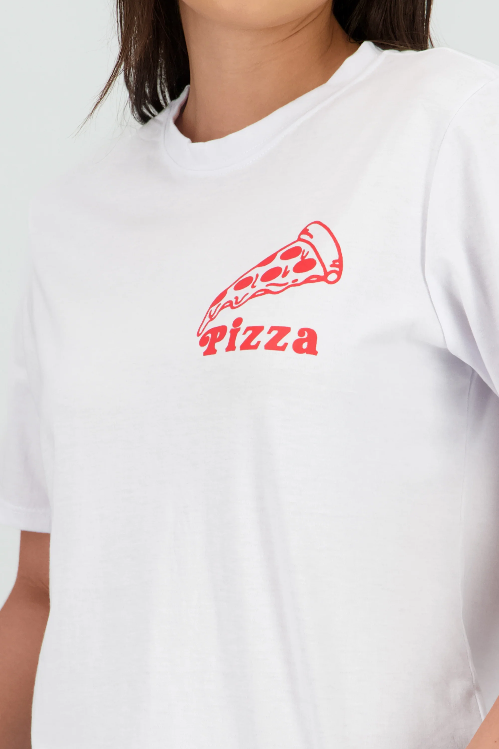 Playera oversized estampado pizza retro - Image 5
