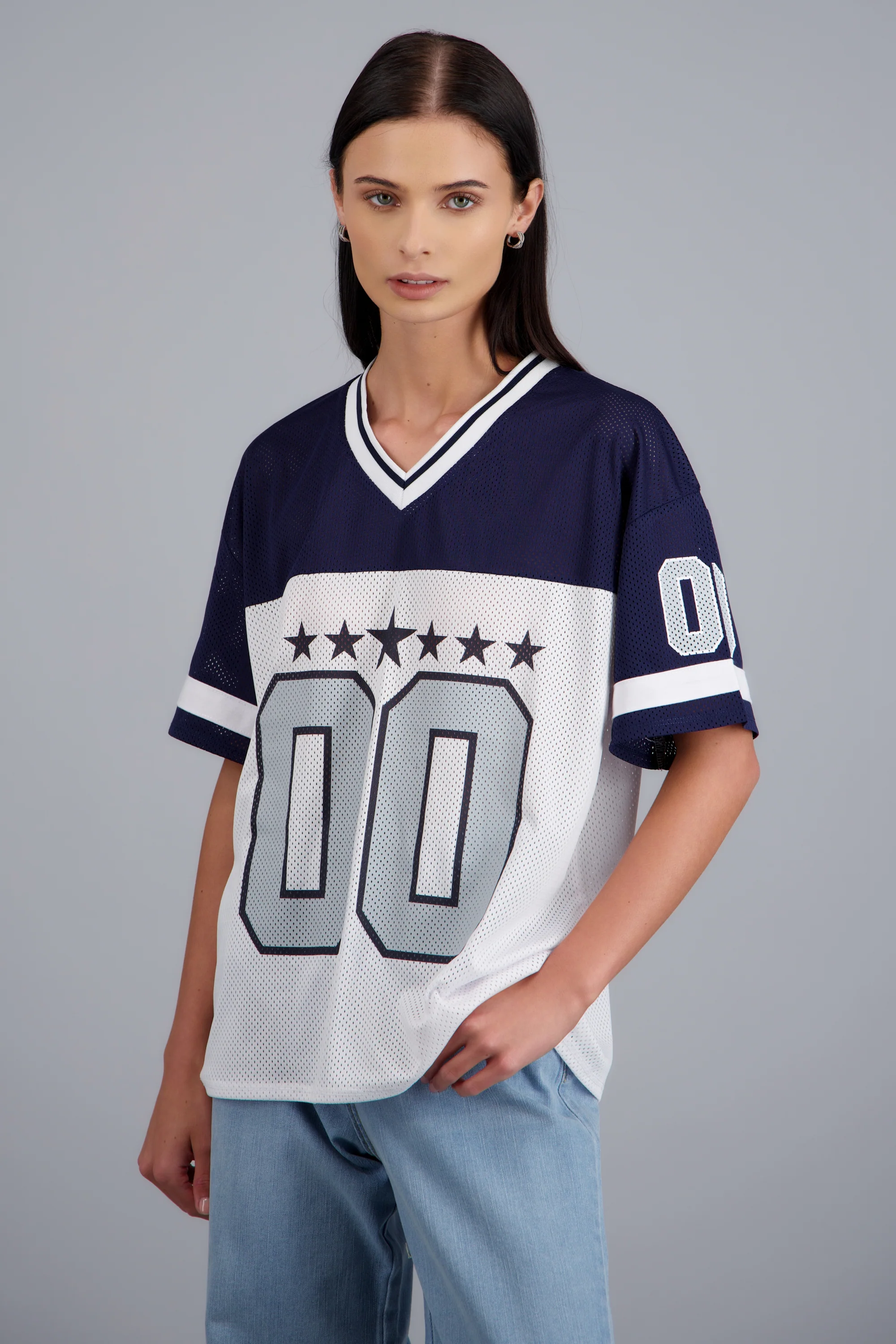 Playera tipo jersey contraste - Image 2
