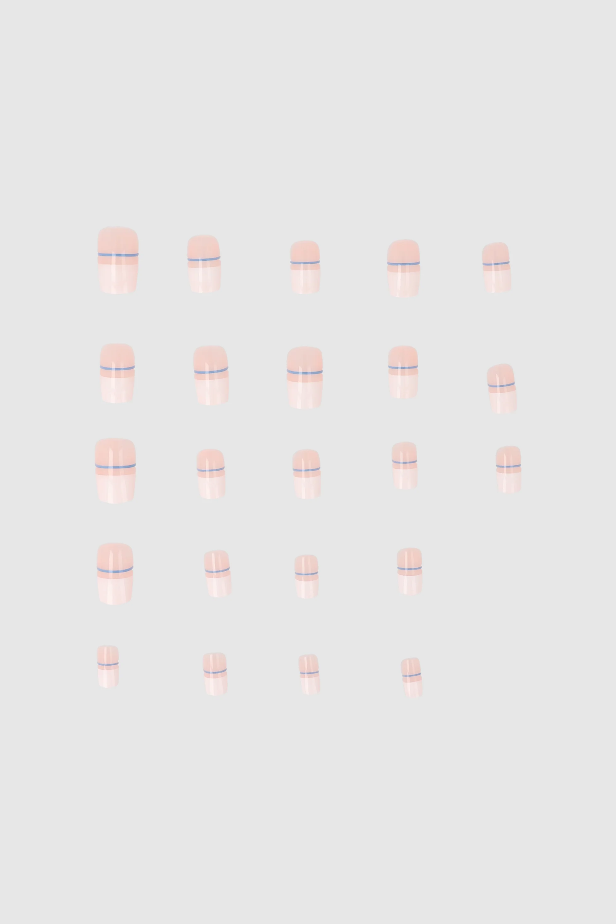 Set 24 uñas french raya