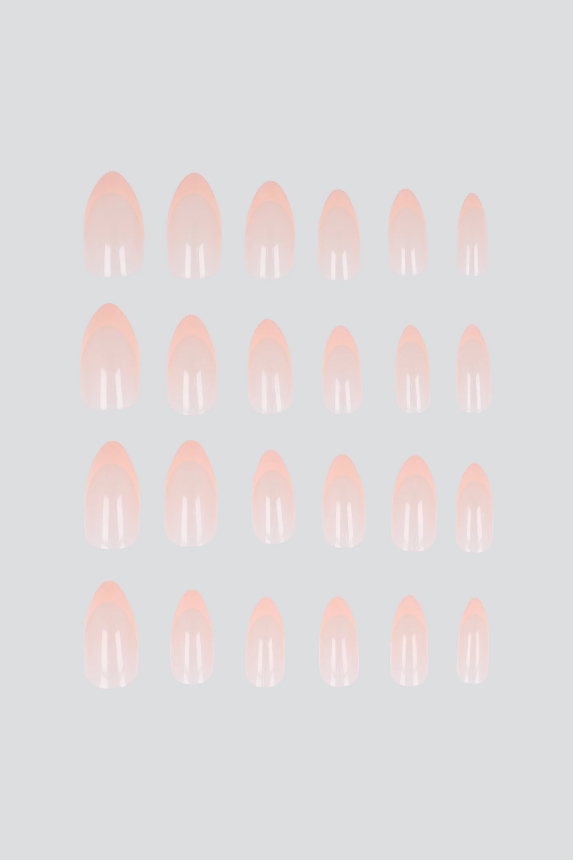 Set 24 uñas mani frances clasico