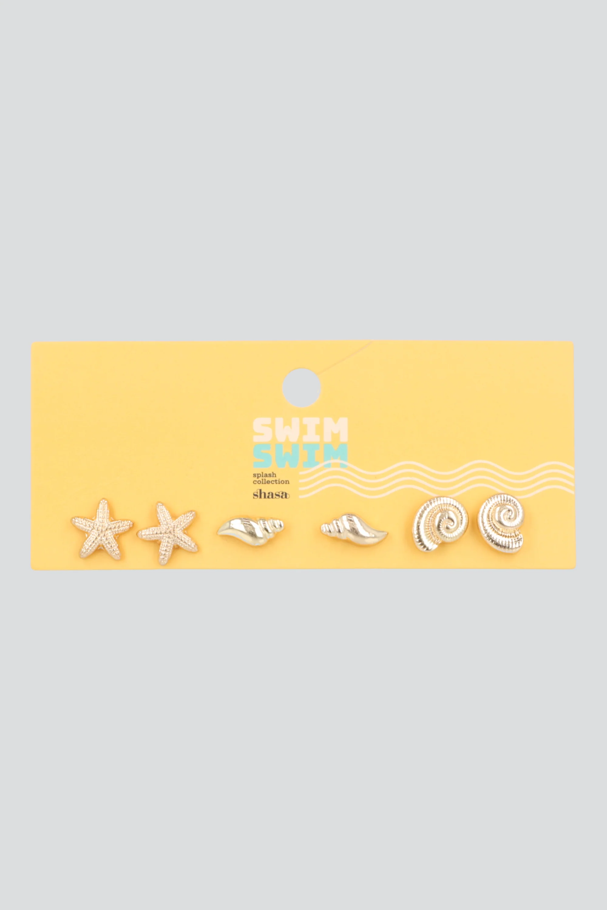 Set 3 pares aretes figuras mar