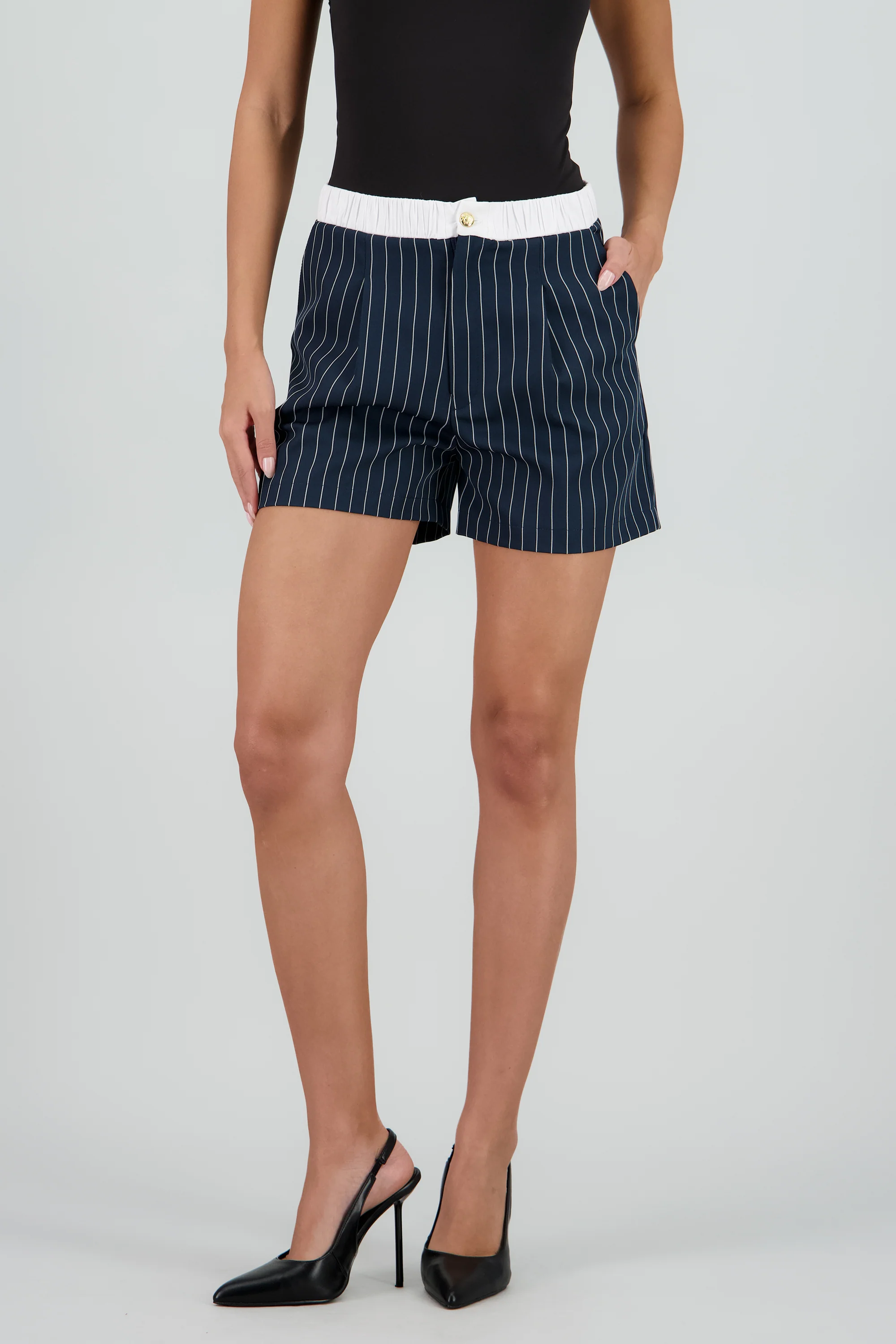 Short sastre rayas pretina boxer botón Hypsters - Image 2