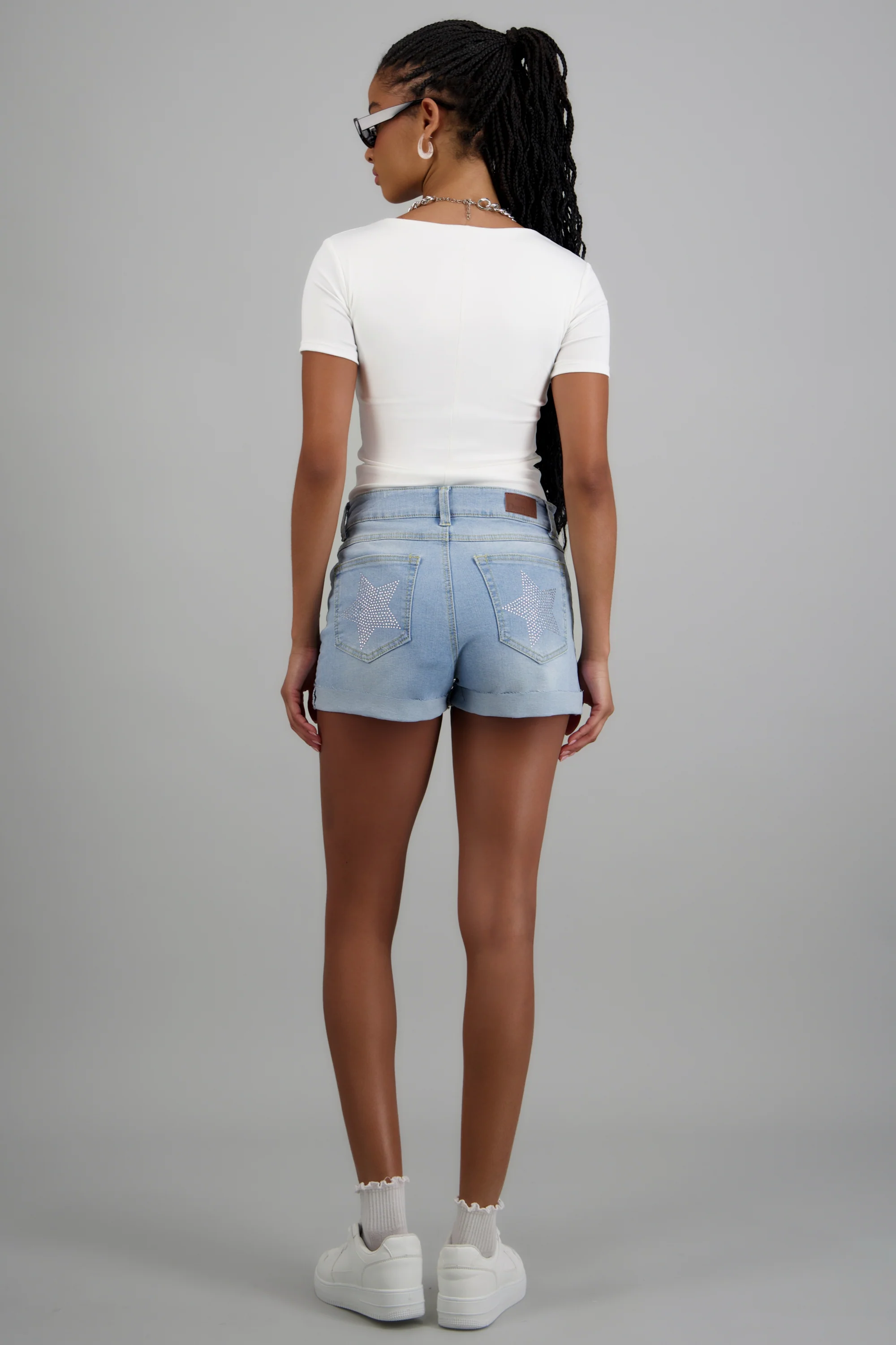 Shorts dobladillo estrellas traseras