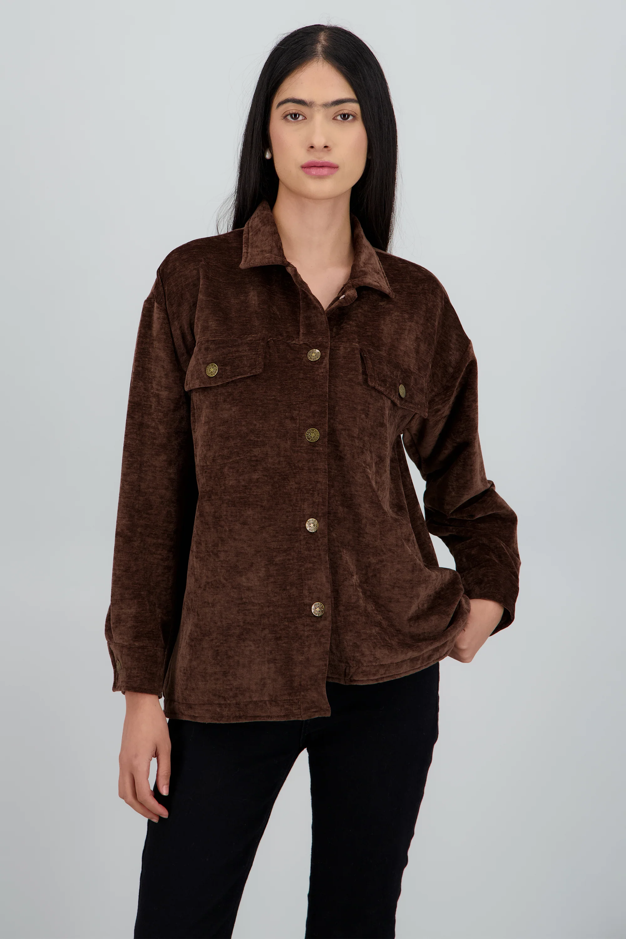 Sobrecamisa manga larga velvet - Image 2