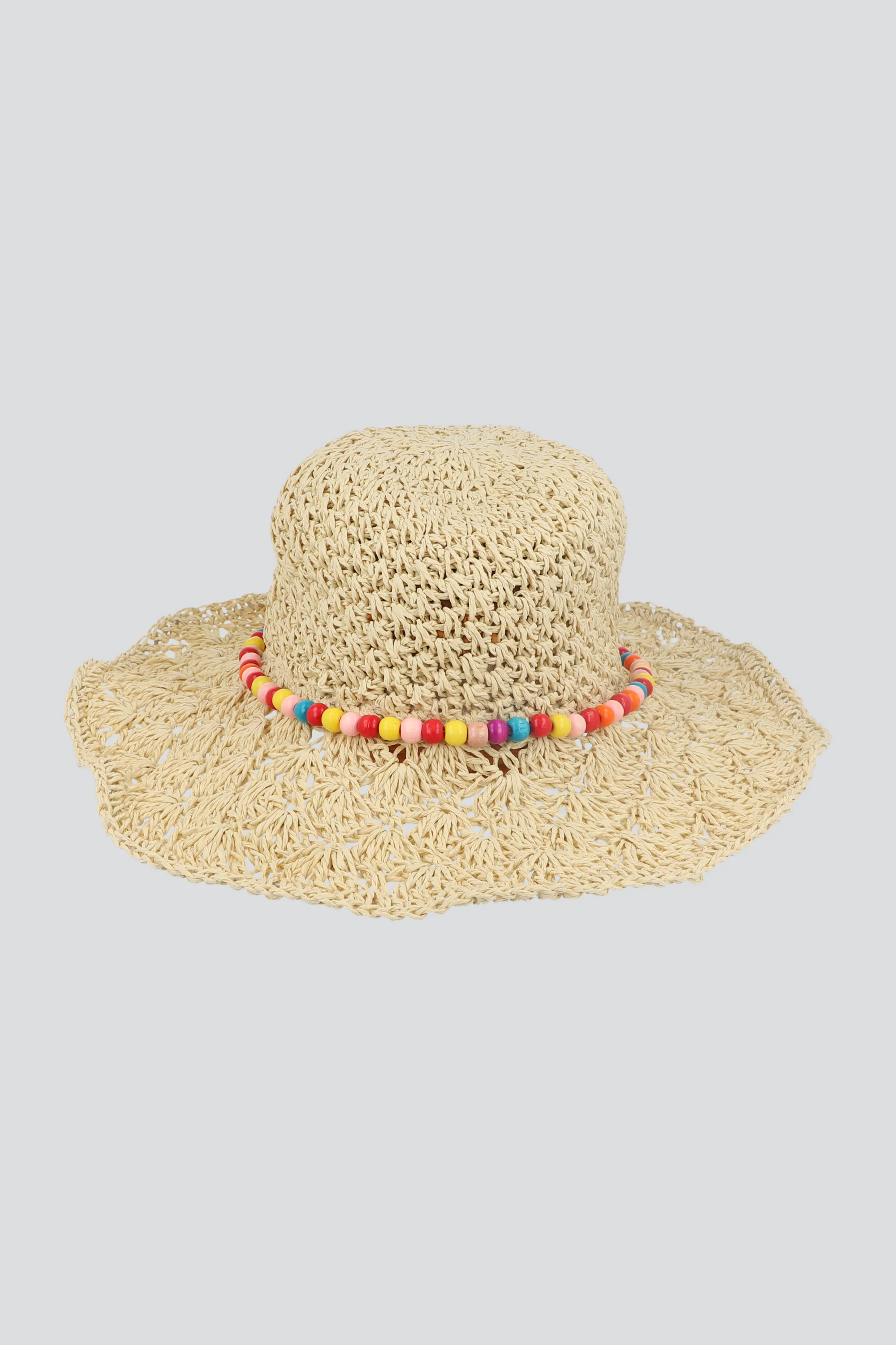 Sombrero floppy cinturon cuentas