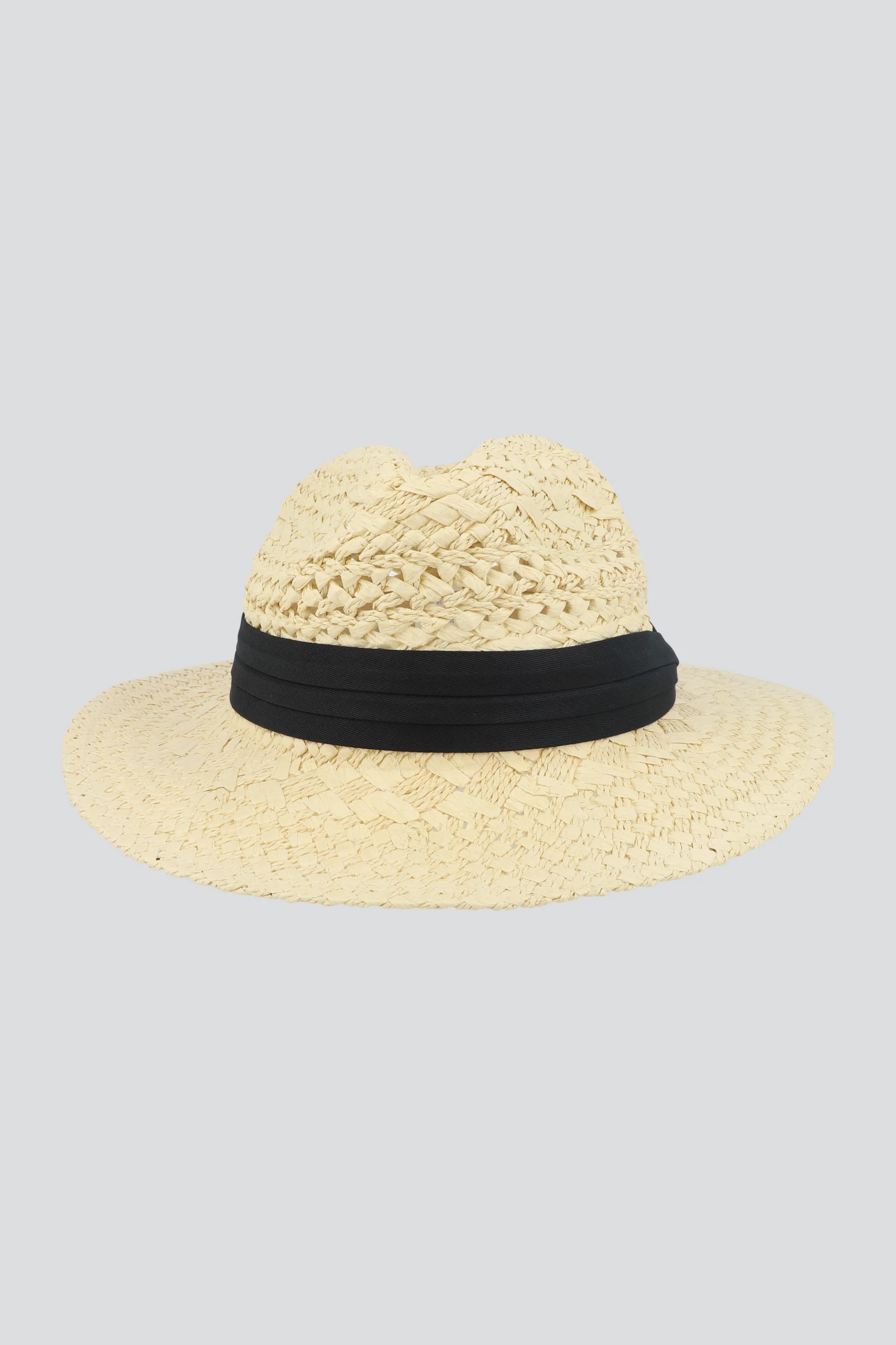 Sombrero tejido fedora con cinta