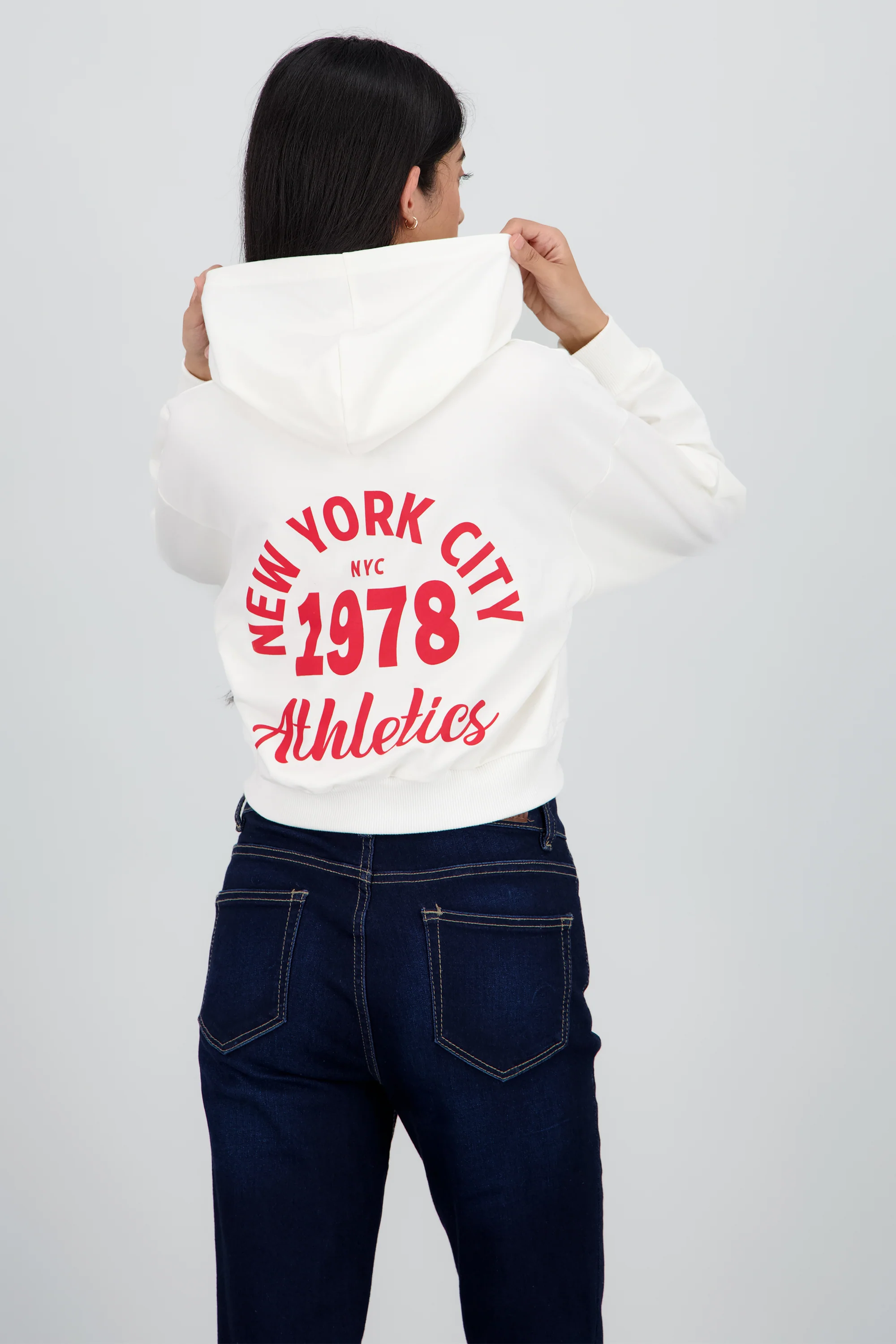 Sudadera crop cierre new york