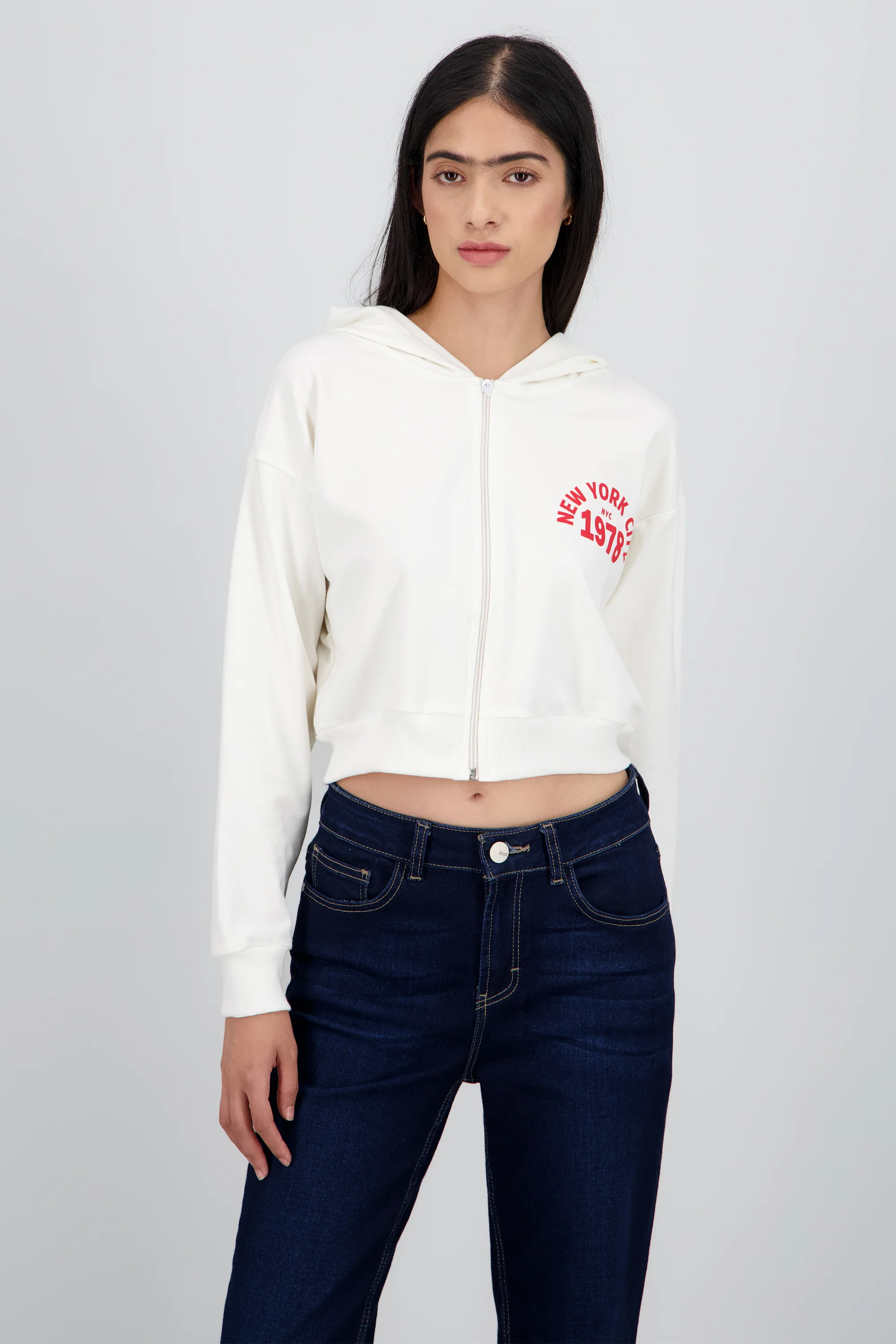 Sudadera crop cierre new york - Image 3