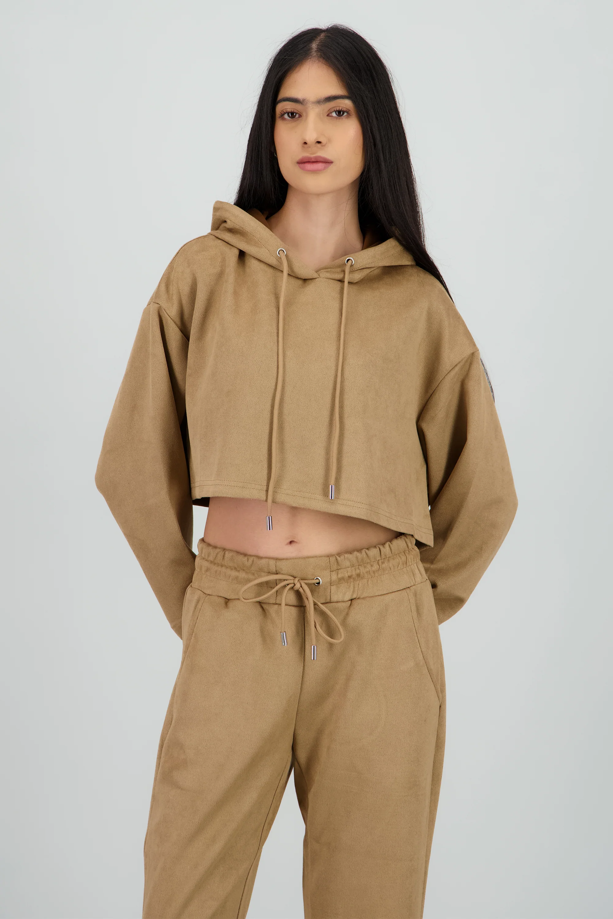 Sudadera crop detalle textura - Image 2